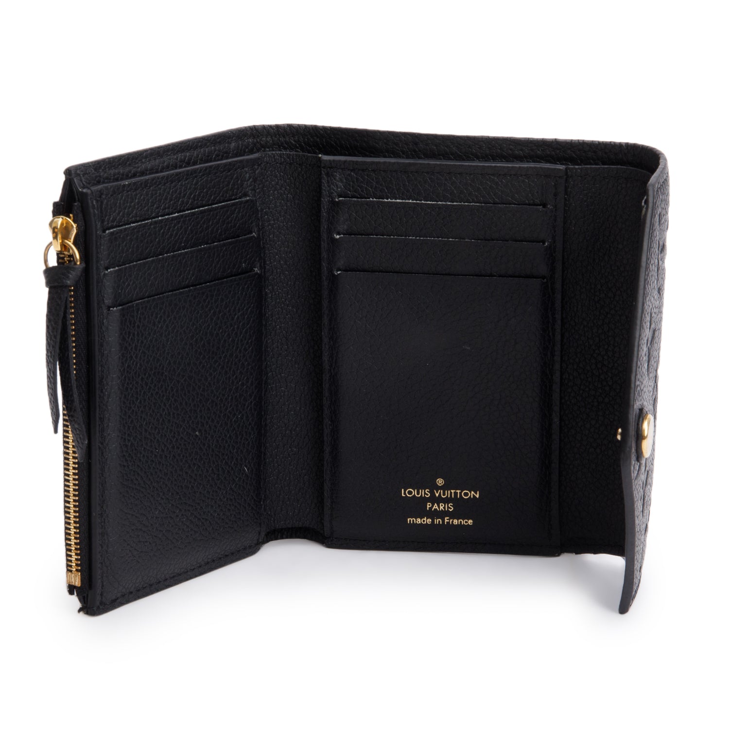 Louis Vuitton Black Monogram Empreinte Leather Victorine Wallet