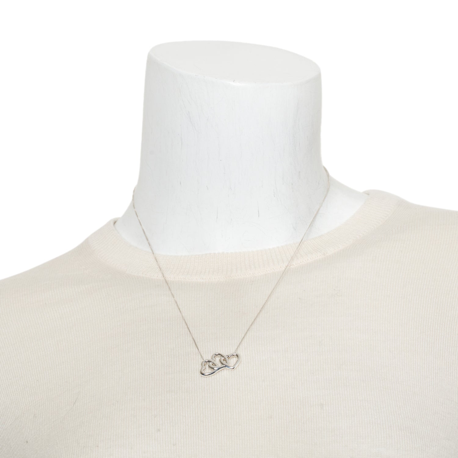 Tiffany & Co. Sterling Silver Interlocking Triple Heart Necklace
