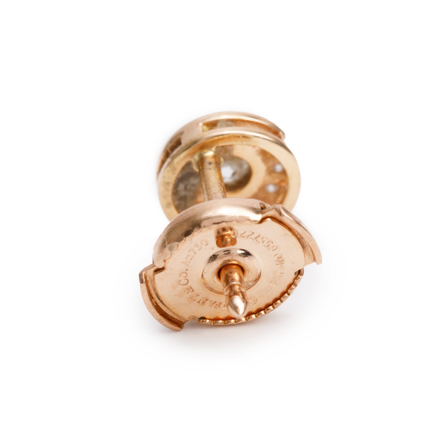 Tiffany & Co. 18k Rose Gold Diamond Circlet Stud Earrings w/ Box