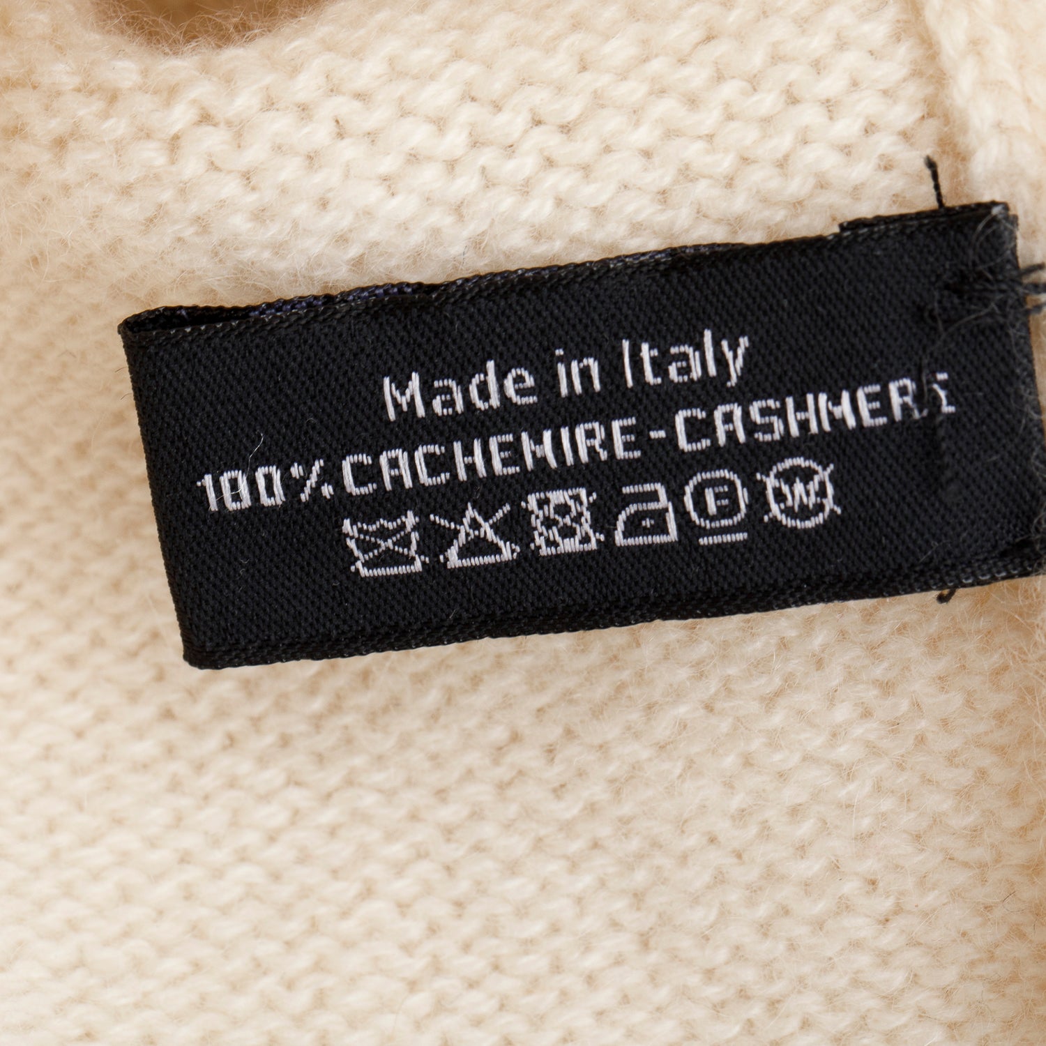 Chanel Cream Cashmere Gold CC Logo Beanie
