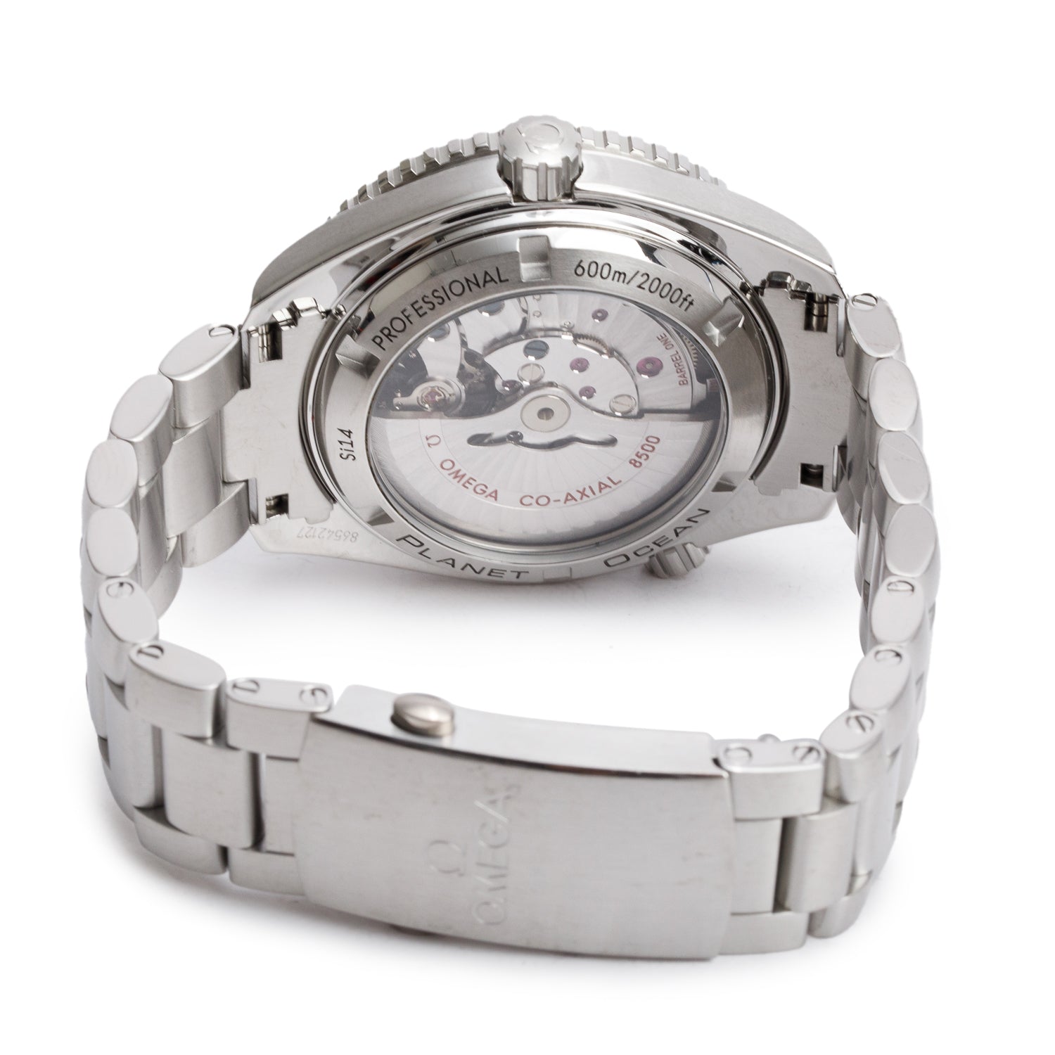 Omega Stainless Steel Seamaster Planet Ocean 600M 37.5 MM Automatic Watch Black Dial w/ Box & Extra Strap