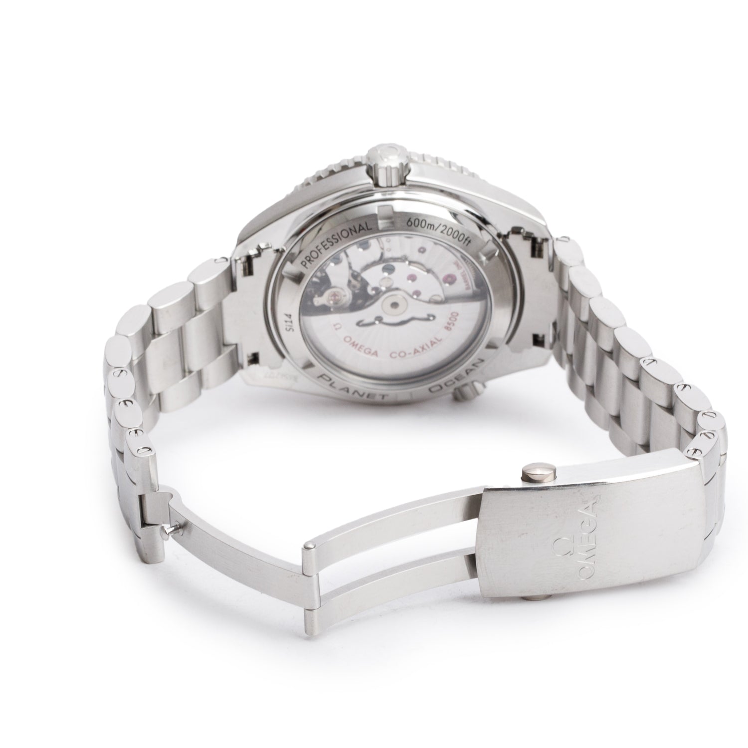 Omega Stainless Steel Seamaster Planet Ocean 600M 37.5 MM Automatic Watch Black Dial w/ Box & Extra Strap