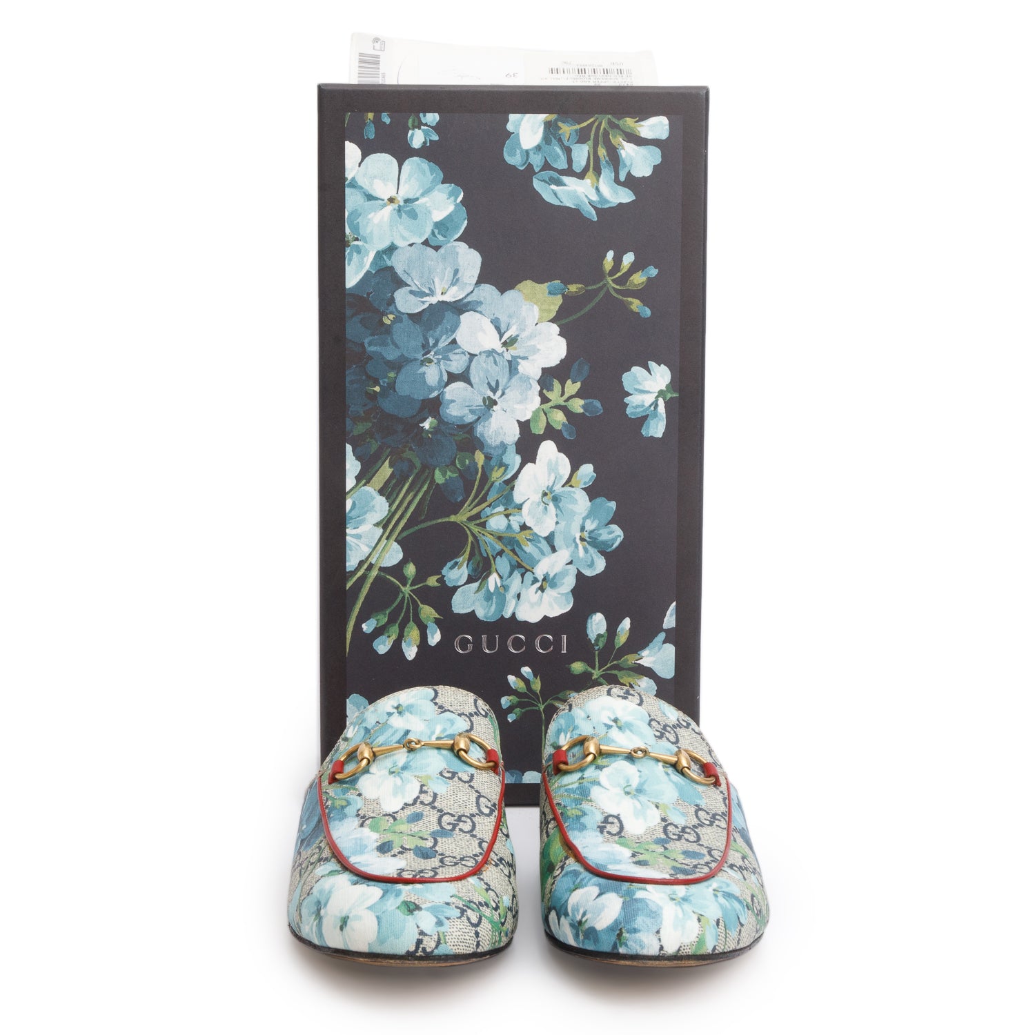 Gucci GG Supreme Blooms Princetown Mules, Size 39 w/ Box