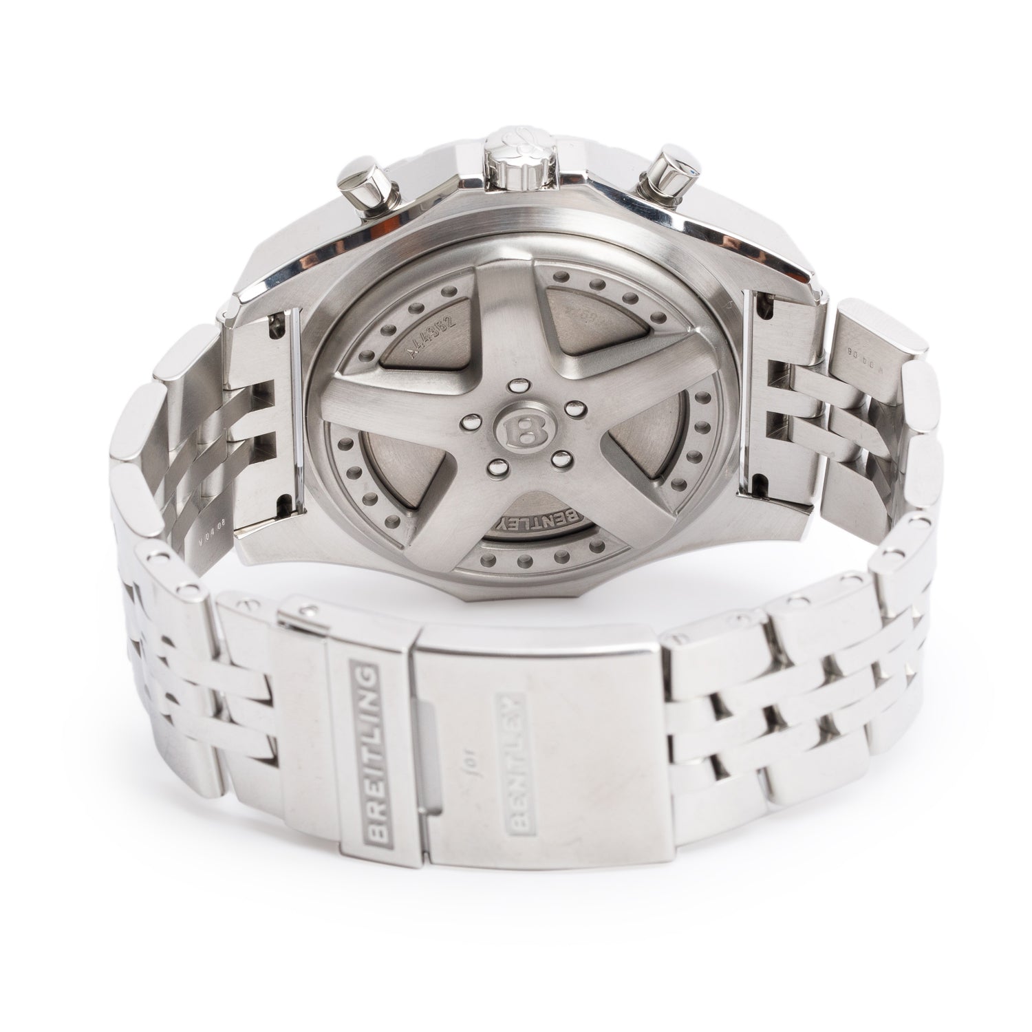 Breitling Stainless Steel Bentley 6.75 49 MM Automatic Chronograph Watch Silver Dial A44362 w/ Box & Papers