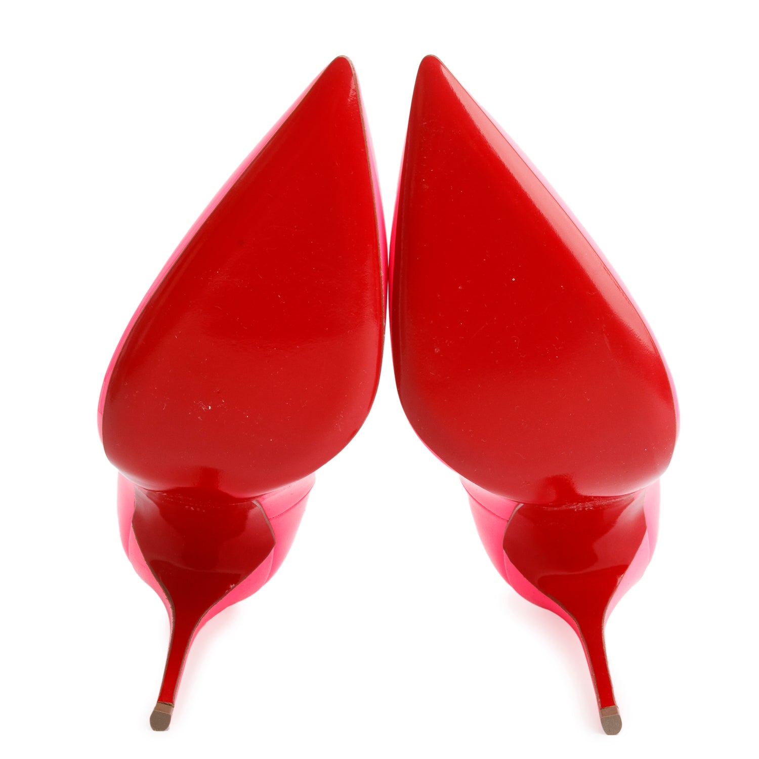 Christian Louboutin Pink Patent Leather Pigalle Follies 100 Pumps, Size 37 w/ Box