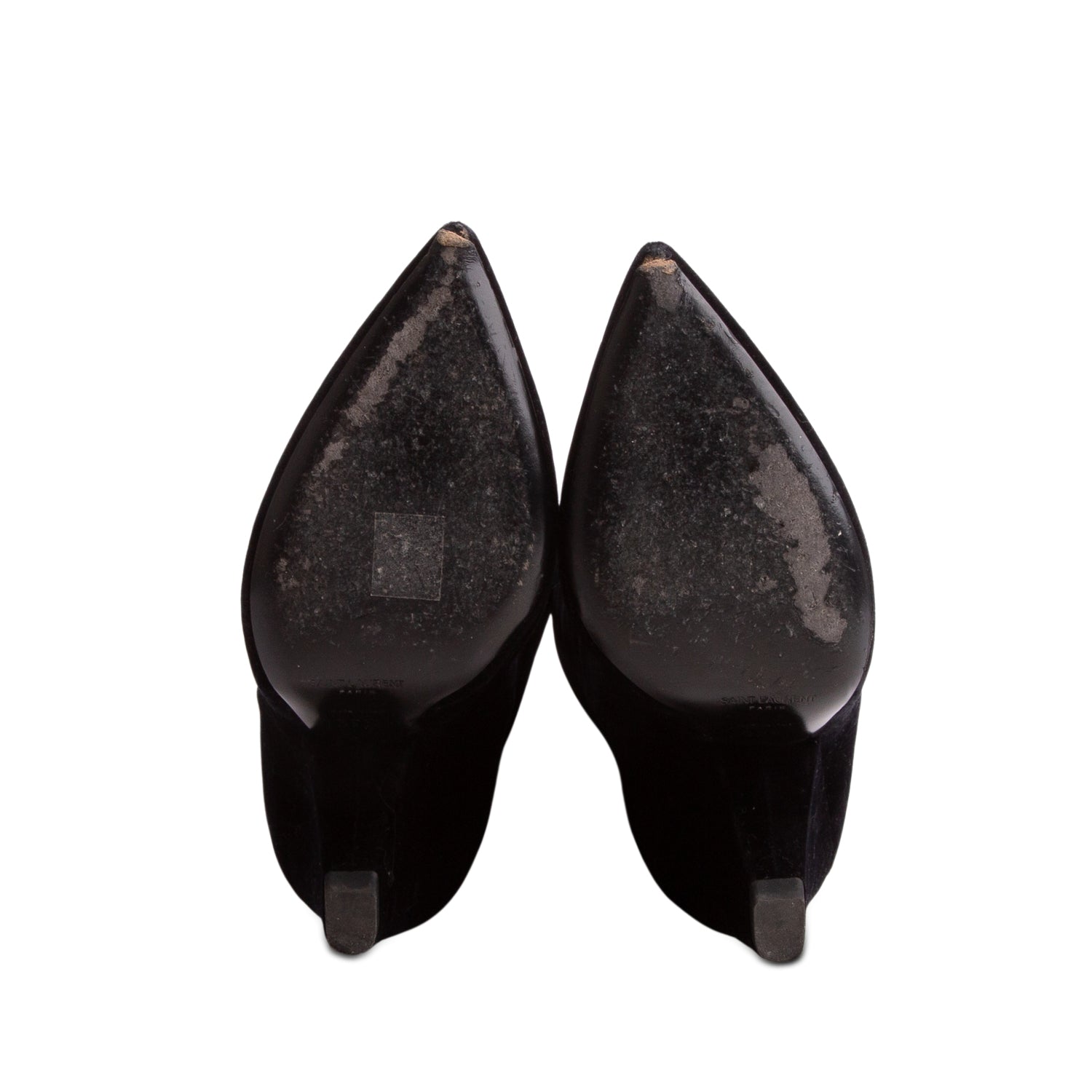 Saint Laurent Black Velvet Niki 115 Wedge Over the Knee Boots, Size 39.5 w/ Box