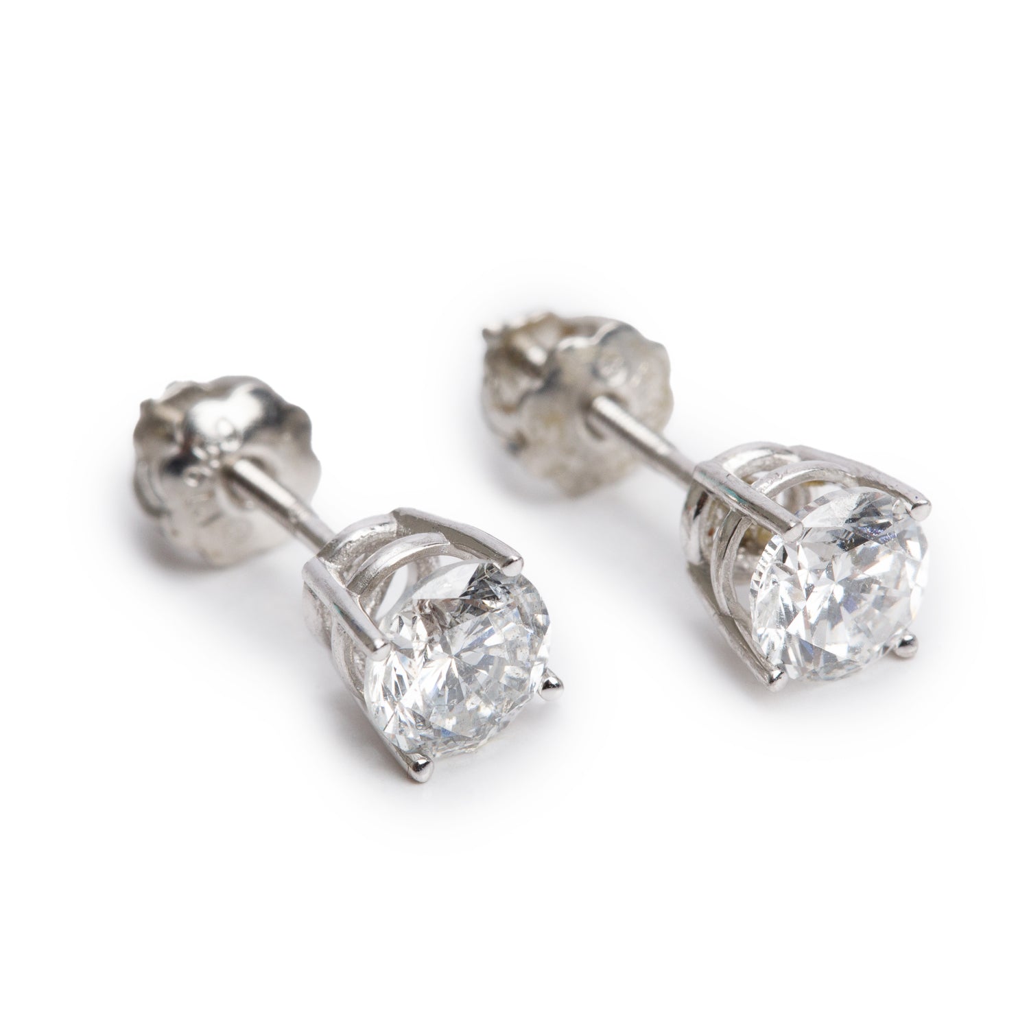 Platinum 1.00 tcw. Diamond Stud Earrings