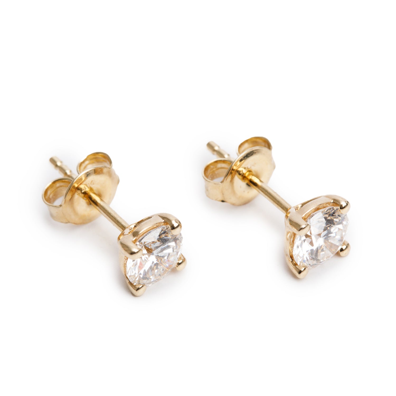 14k Yellow Gold 1.11 tcw. Diamond Stud Earrings