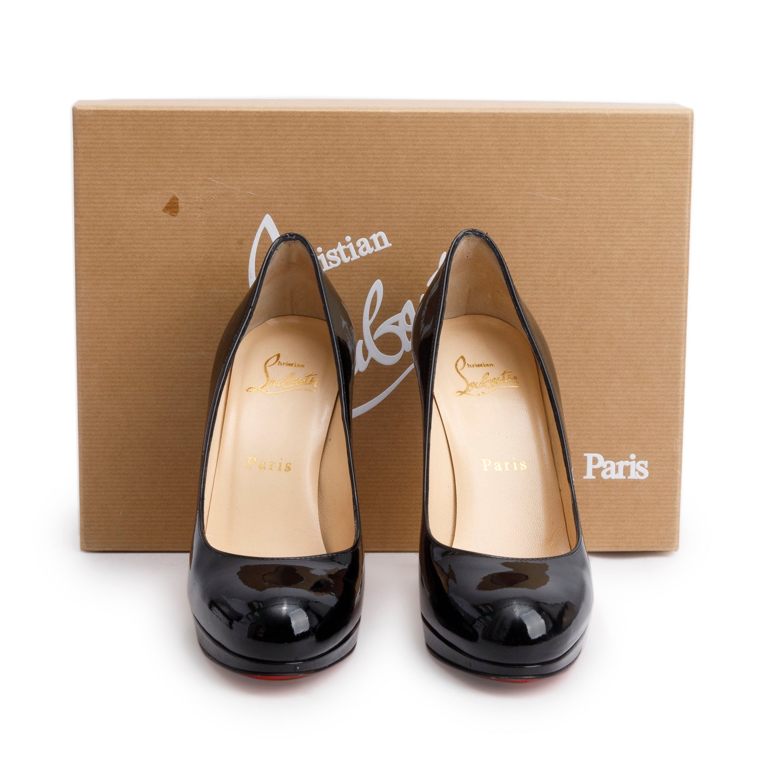 Christian Louboutin Black Patent Leather New Simple 120 Pumps, Size 35.5 w/ Box