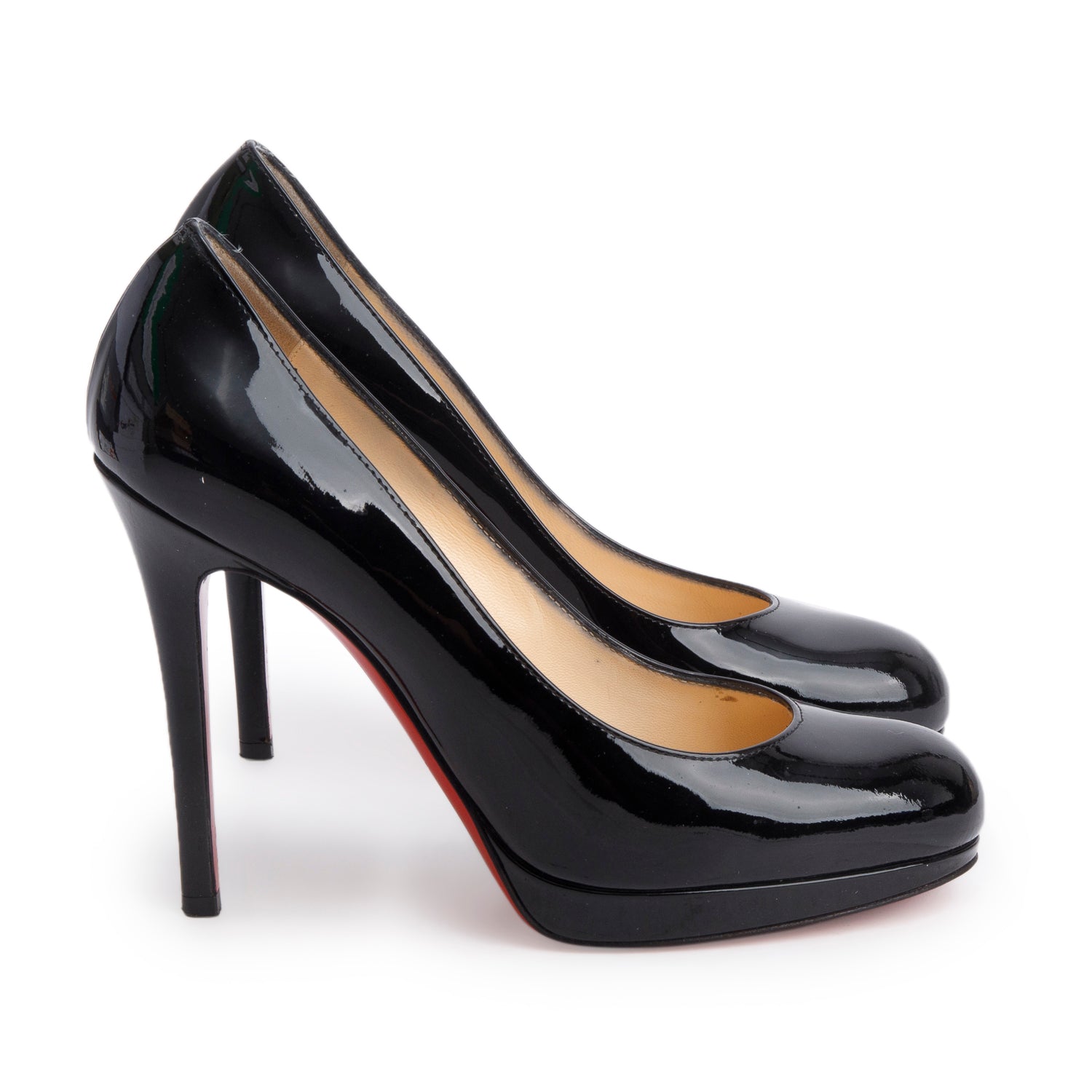 Christian Louboutin Black Patent Leather New Simple 120 Pumps, Size 35.5 w/ Box