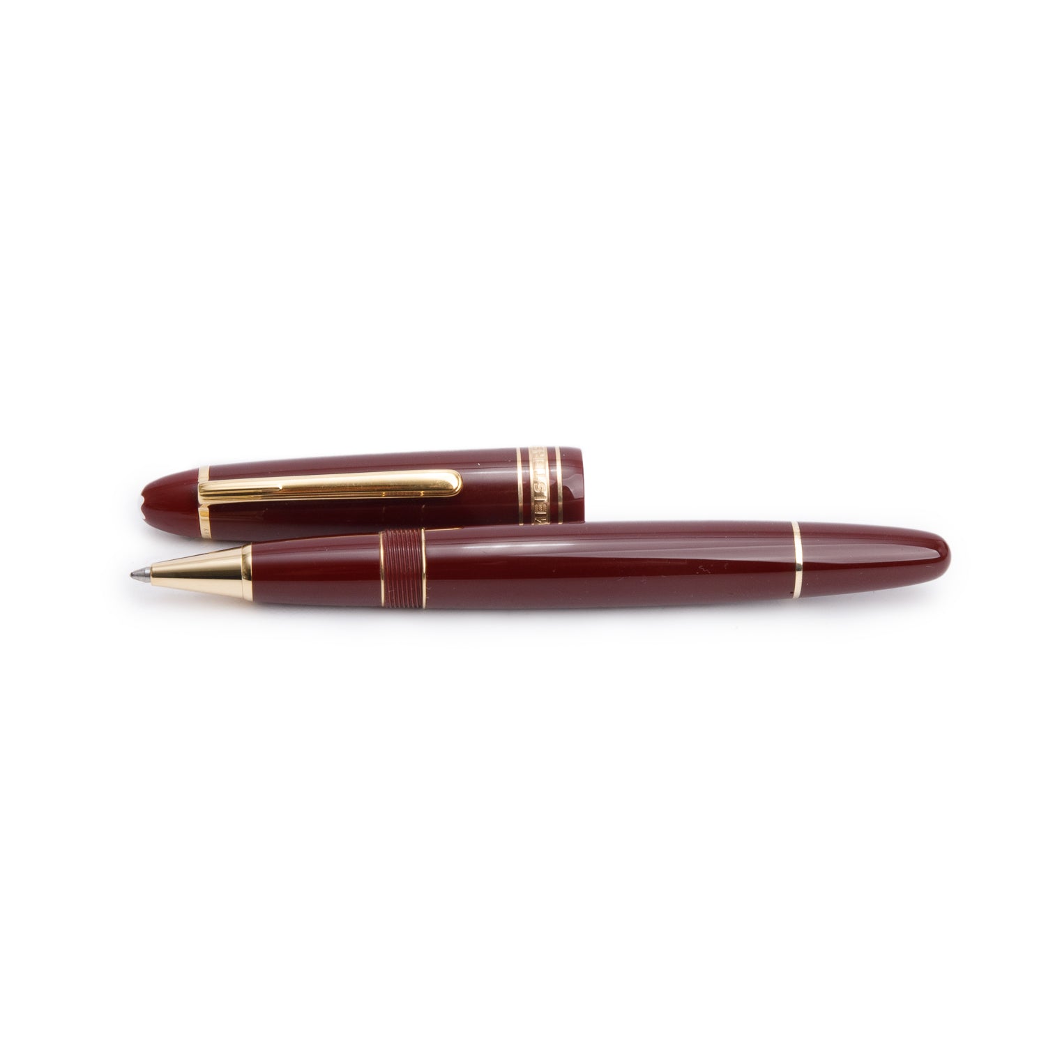 Montblanc Platinum Coated Meisterstuck LeGrand Burgundy Resin Rollerball Pen w/ Box & Refill