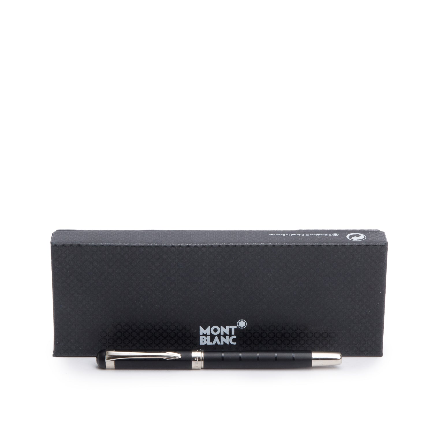 Montblanc Platinum Coated Black Resin Ballpoint Pen w/ Box & Refill