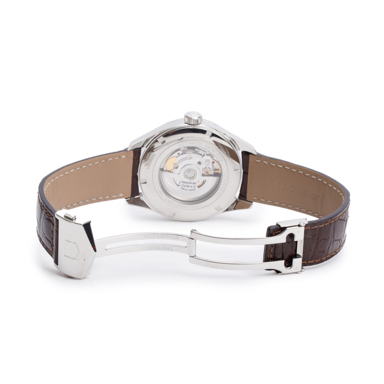 Tag Heuer Stainless Steel Carrera Calibre 5 41 MM Automatic Watch  White Dial WAR201D-1 w/ Box & Papers