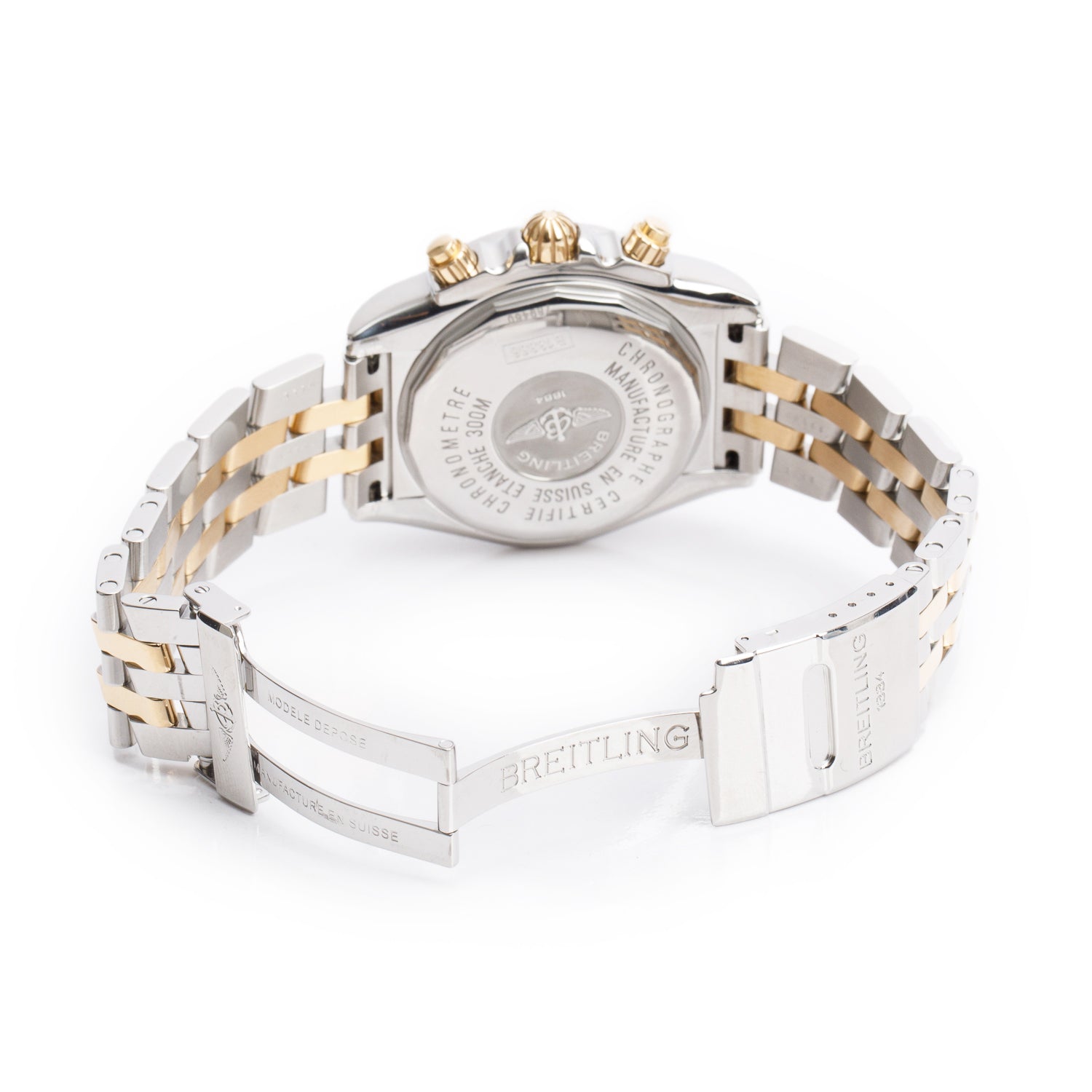 Breitling Stainless Steel & 18k Yellow Gold Chronomat Evolution 44 MM Automatic Chronograph Watch Blue Dial B13356 w/ Box & Papers