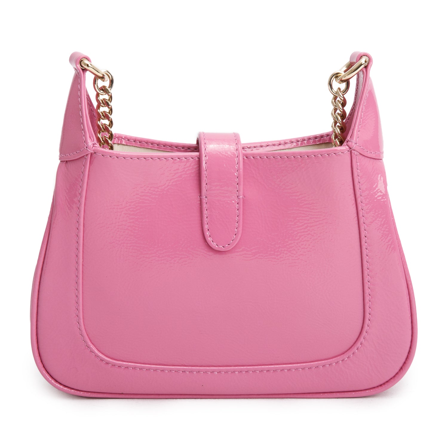 Gucci Pink Crinkled Patent Leather Mini Jackie Notte Bag