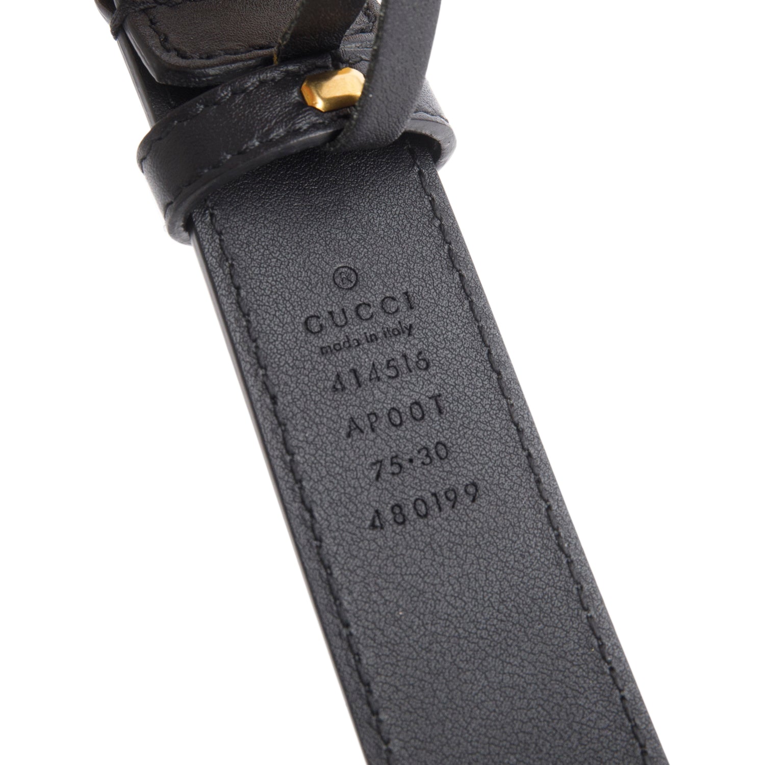Gucci Black GG Marmont Thin Belt, 75 30