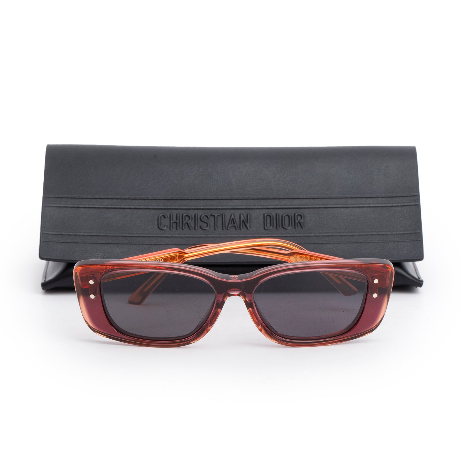 Christian Dior Orange Diorhighlight S21 Rectangle Sunglasses w/ Case