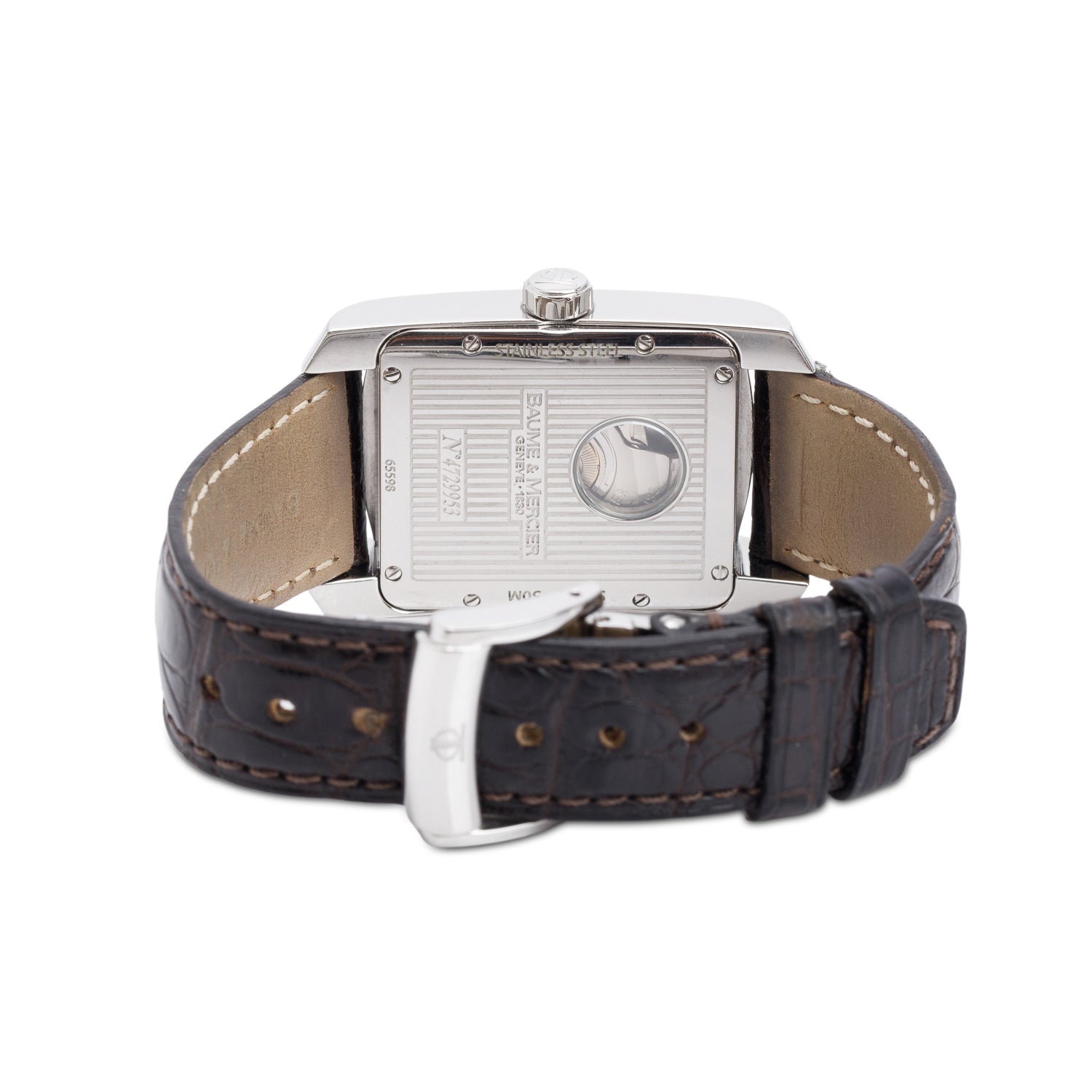 Baume & Mercier Stainless Steel Hampton Milleis XL Automatic Watch Silver Dial