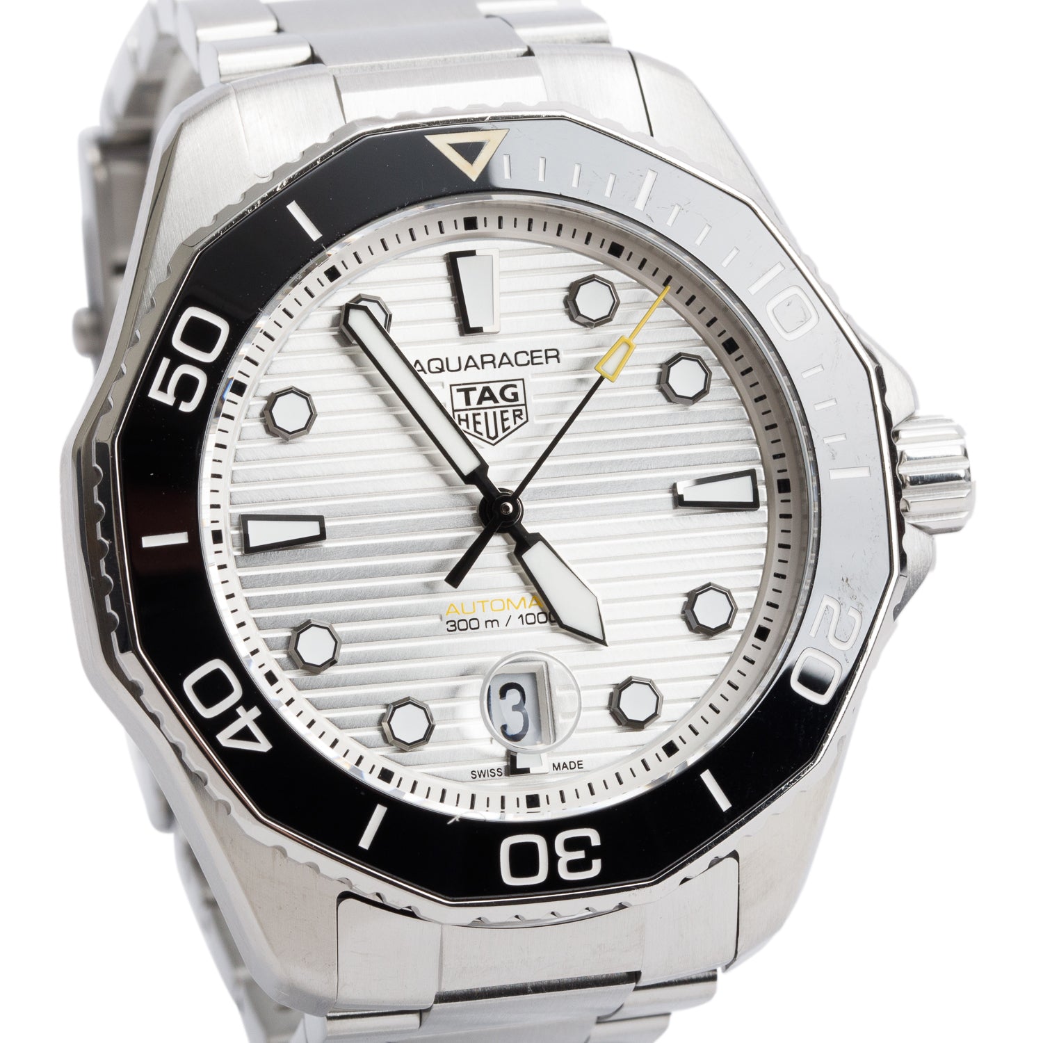 Tag Heuer Stainless Steel Aquaracer Professional 300M 43 MM Automatic Watch Silver Dial WBP201C-0 w/ Box & Papers