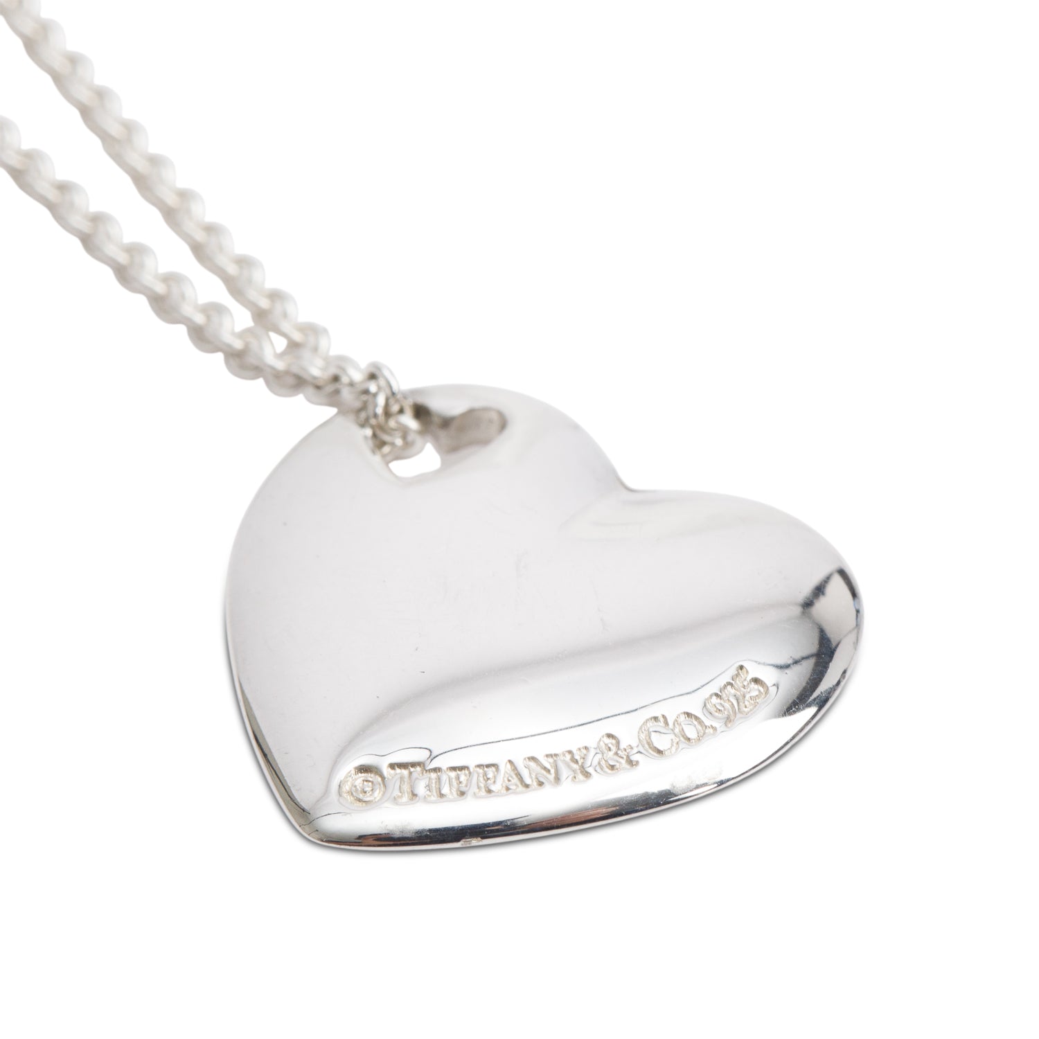 Tiffany & Co. Vintage Sterling Silver Cutout Heart Pendant Necklace