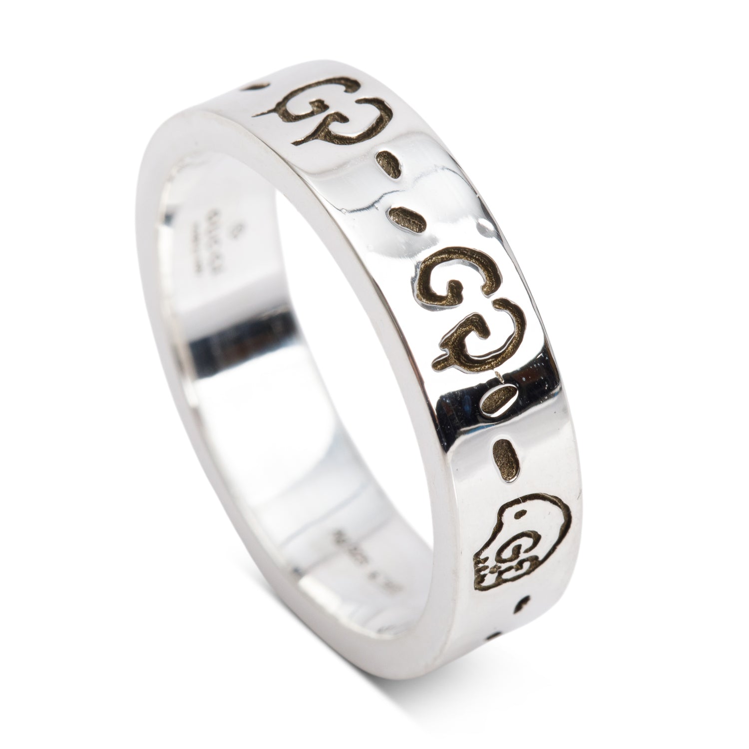 Gucci Sterling Silver Ghost Ring, Size 9