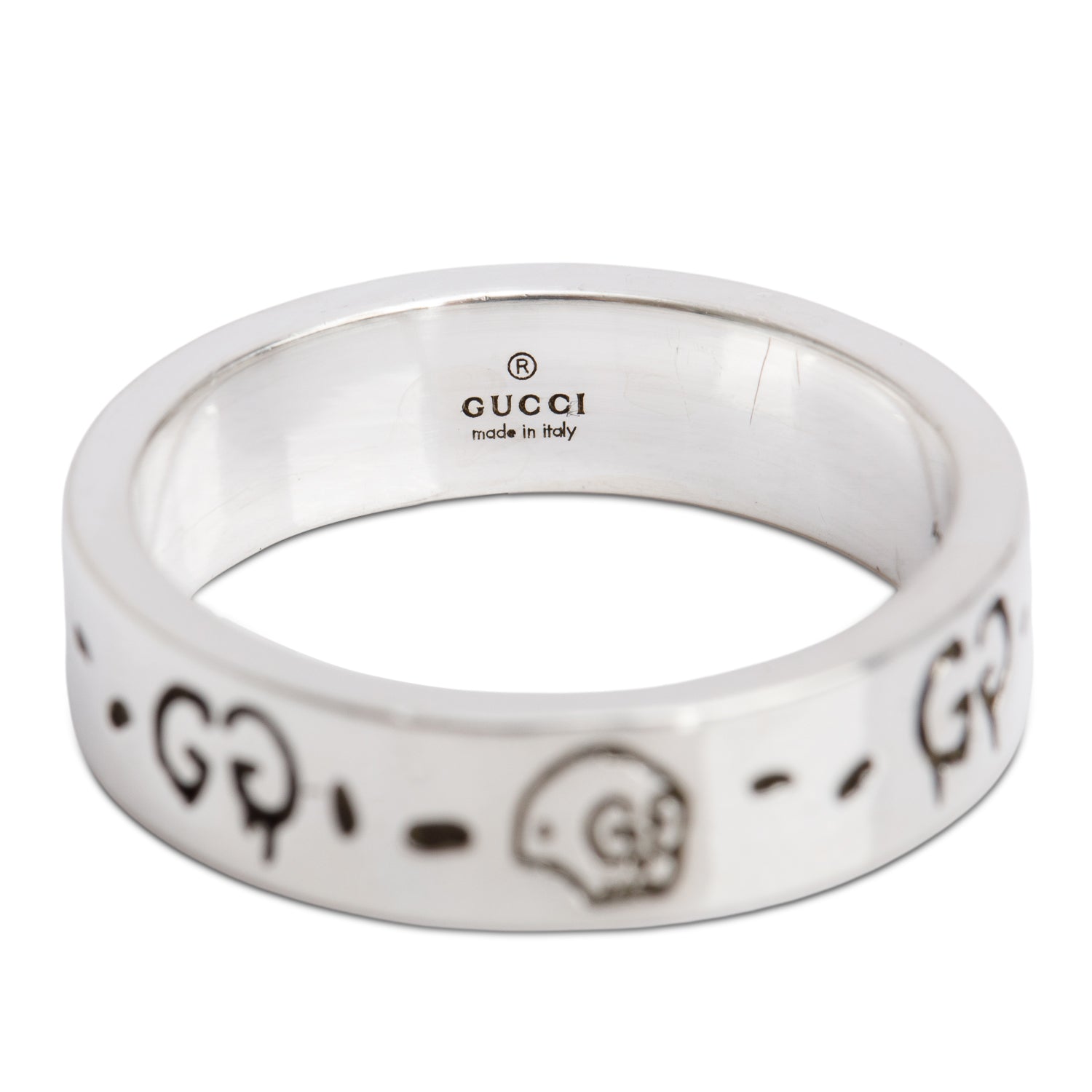 Gucci Sterling Silver Ghost Ring, Size 9