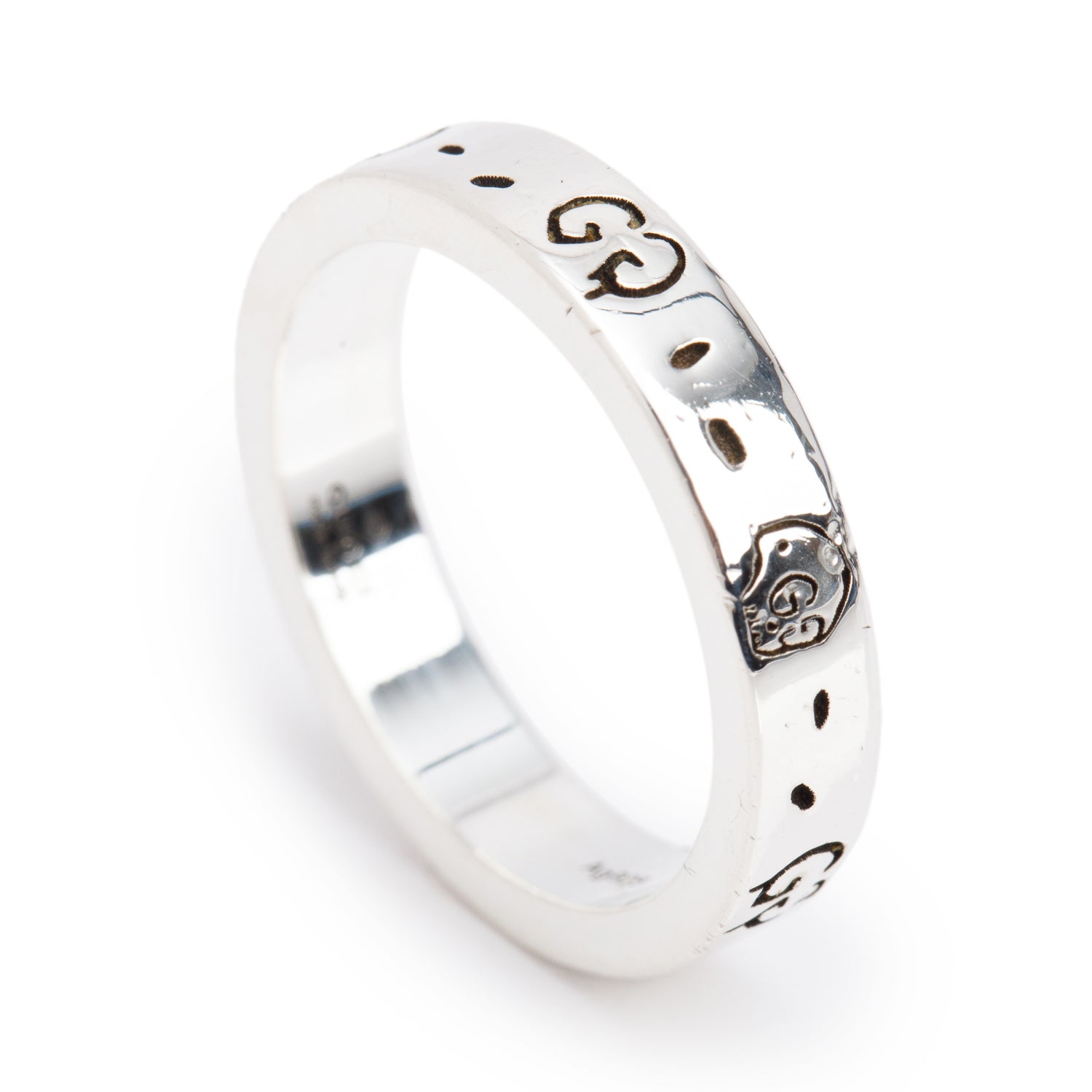 Gucci Sterling Silver Ghost Ring, Size 14 6.75