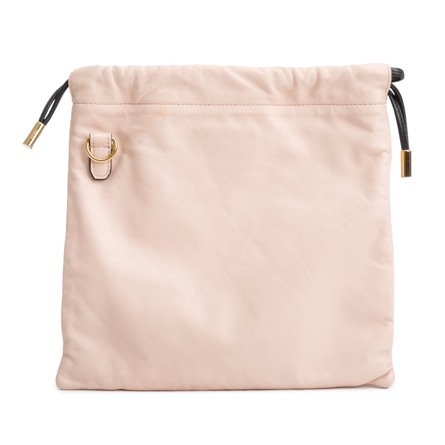 Fendi Pink Nappa Logo Small Drawstring Pouch Bag