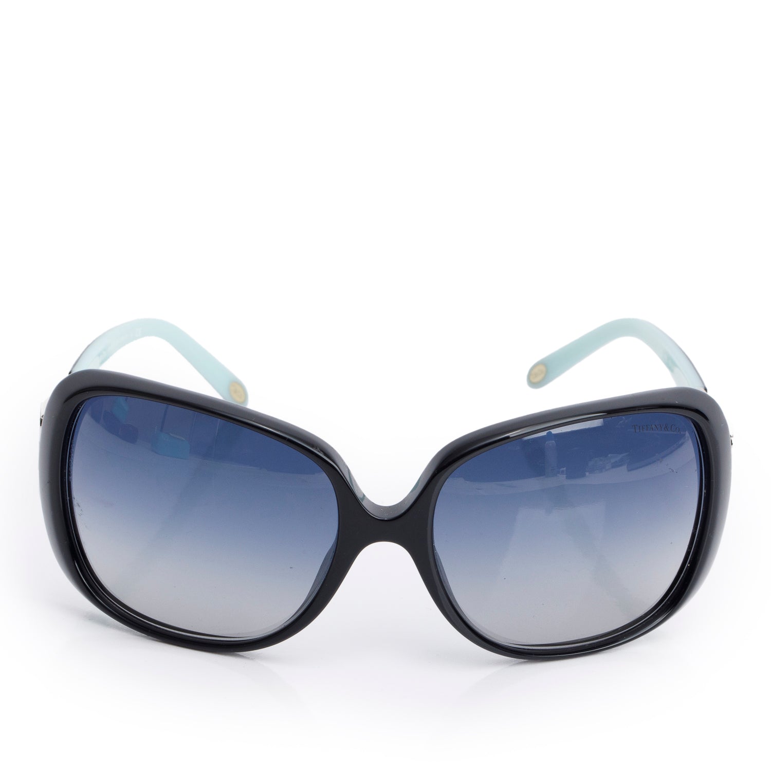 Tiffany & Co. TF4055 Black Key Heart Rectangle Gradient Sunglasses w/ Case