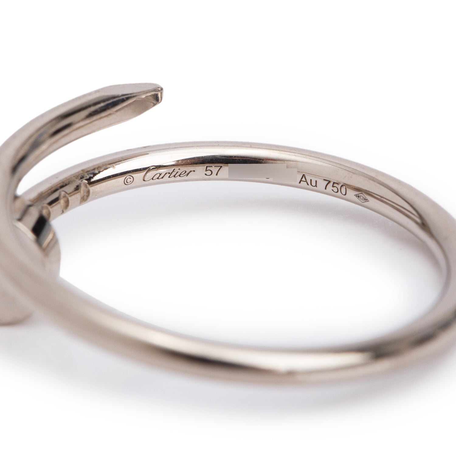 Cartier 2023 18k White Gold Juste Un Clou Ring, Small Model, Size 57 8 w/ Box, Certificate & Receipt