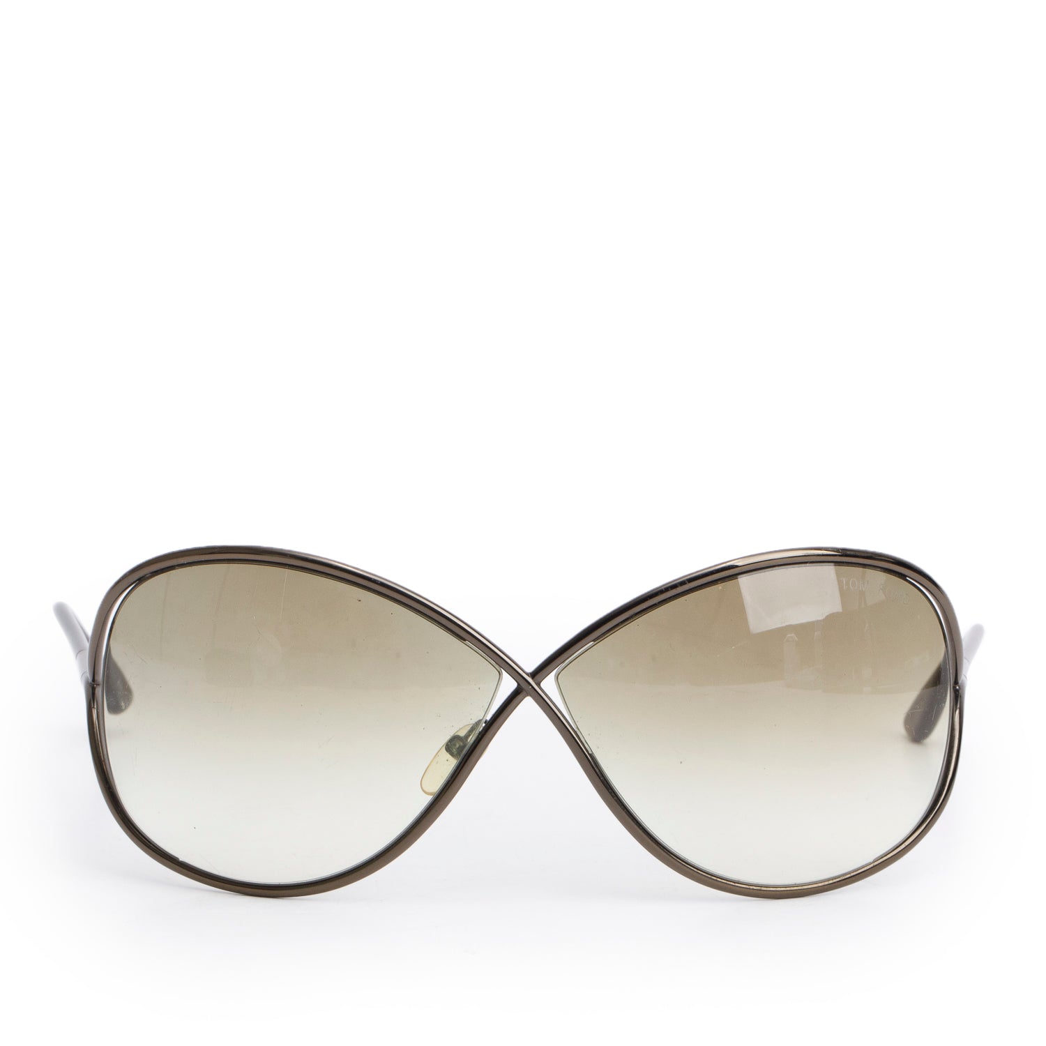 Tom Ford TF130 Black Metal Miranda Oversized Sunglasses w/ Case