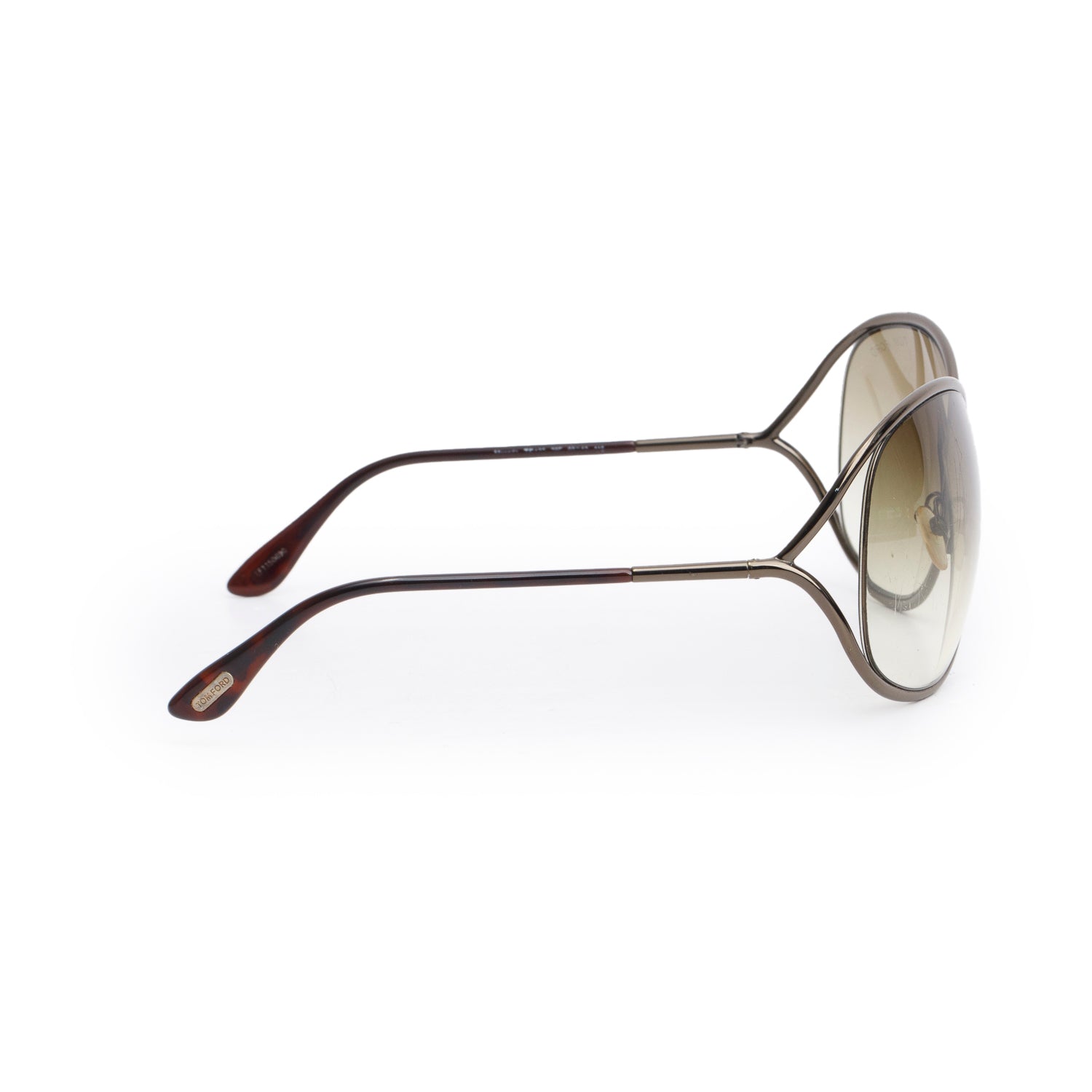 Tom Ford TF130 Black Metal Miranda Oversized Sunglasses w/ Case