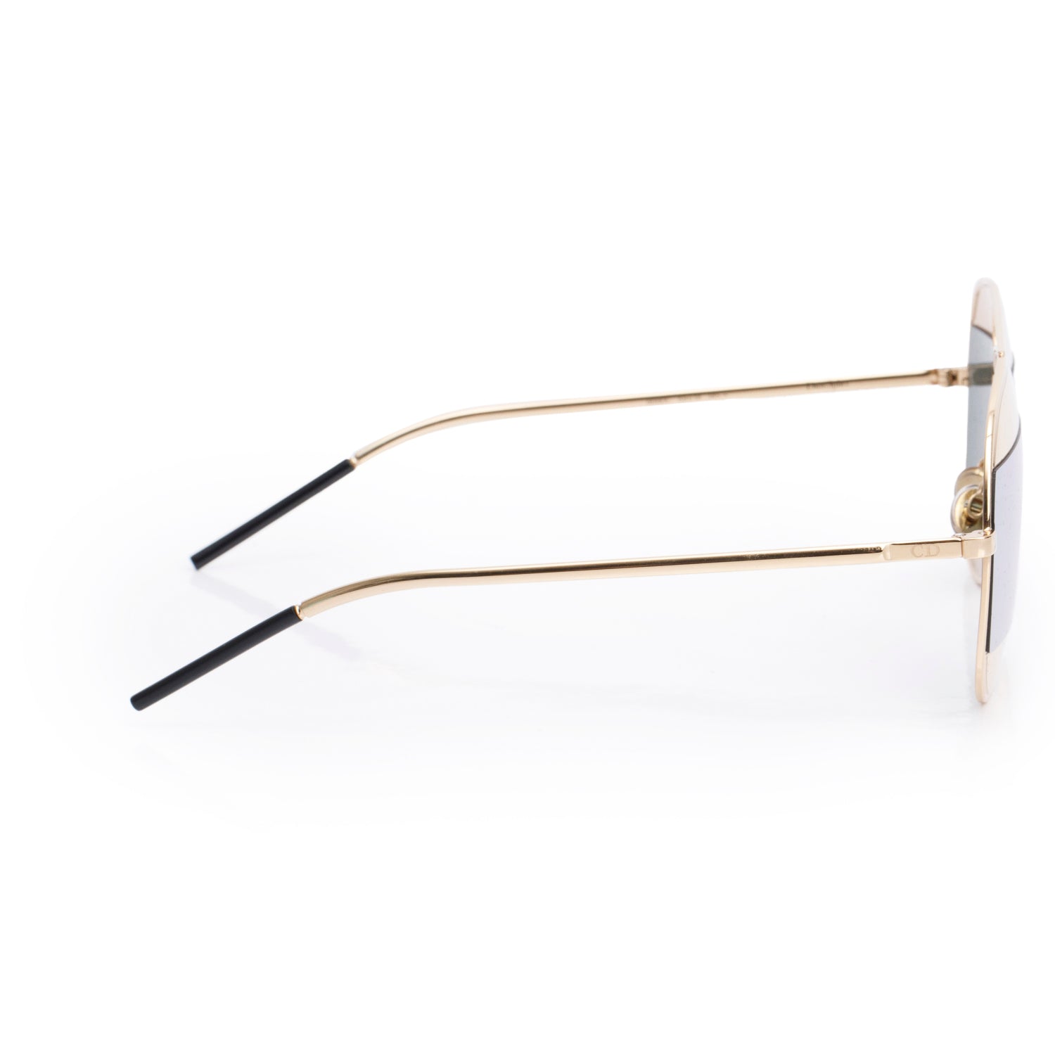 Christian Dior Gold Black Diorsplit1 Mirrored Aviator Sunglasses w/ Case