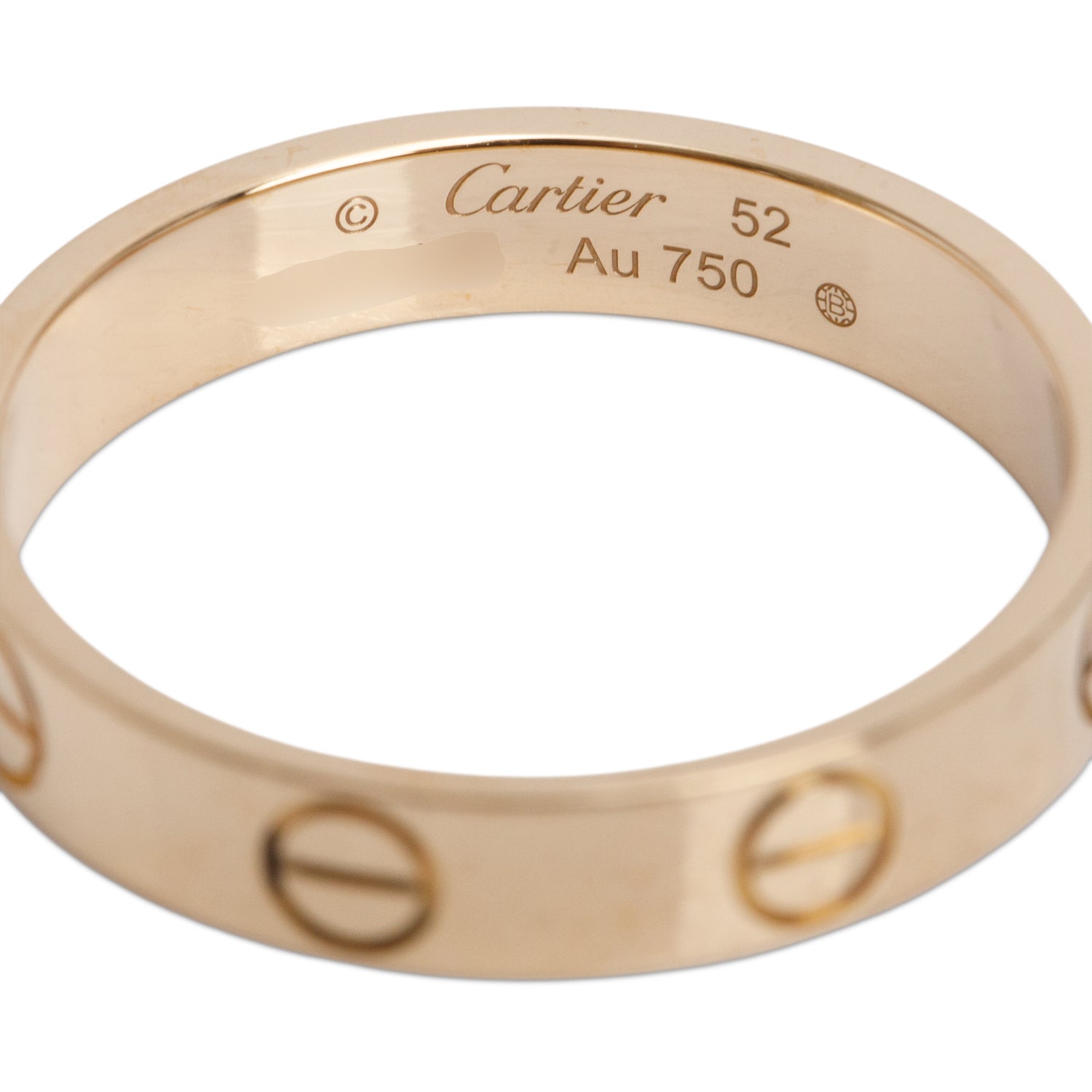 Cartier 2022 18k Yellow Gold 3.6 mm Love Wedding Band Ring, Size 52 6.25 w/ Box & Receipt