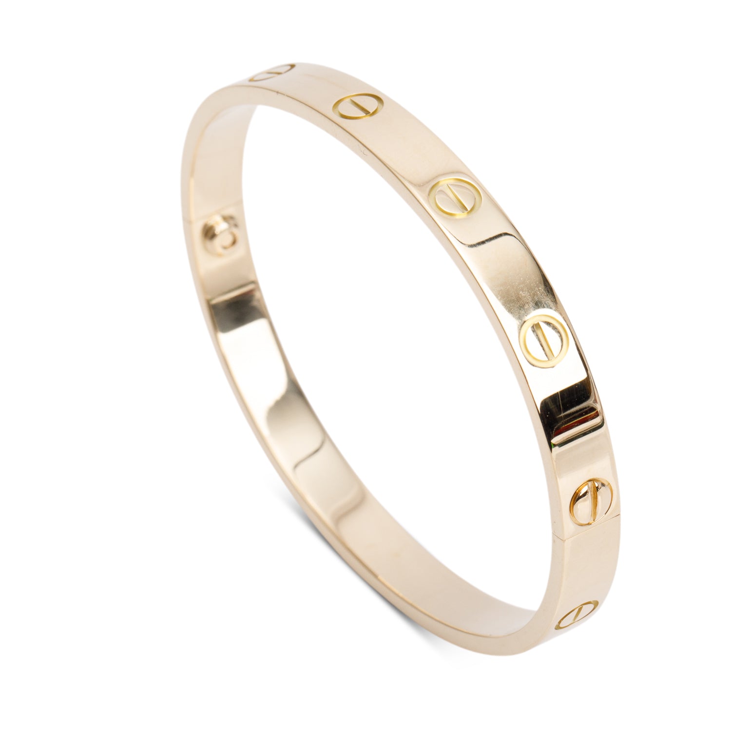 Cartier 18k Yellow Gold Love Bracelet, Classic Model, Size 17 w/ Box & Receipt
