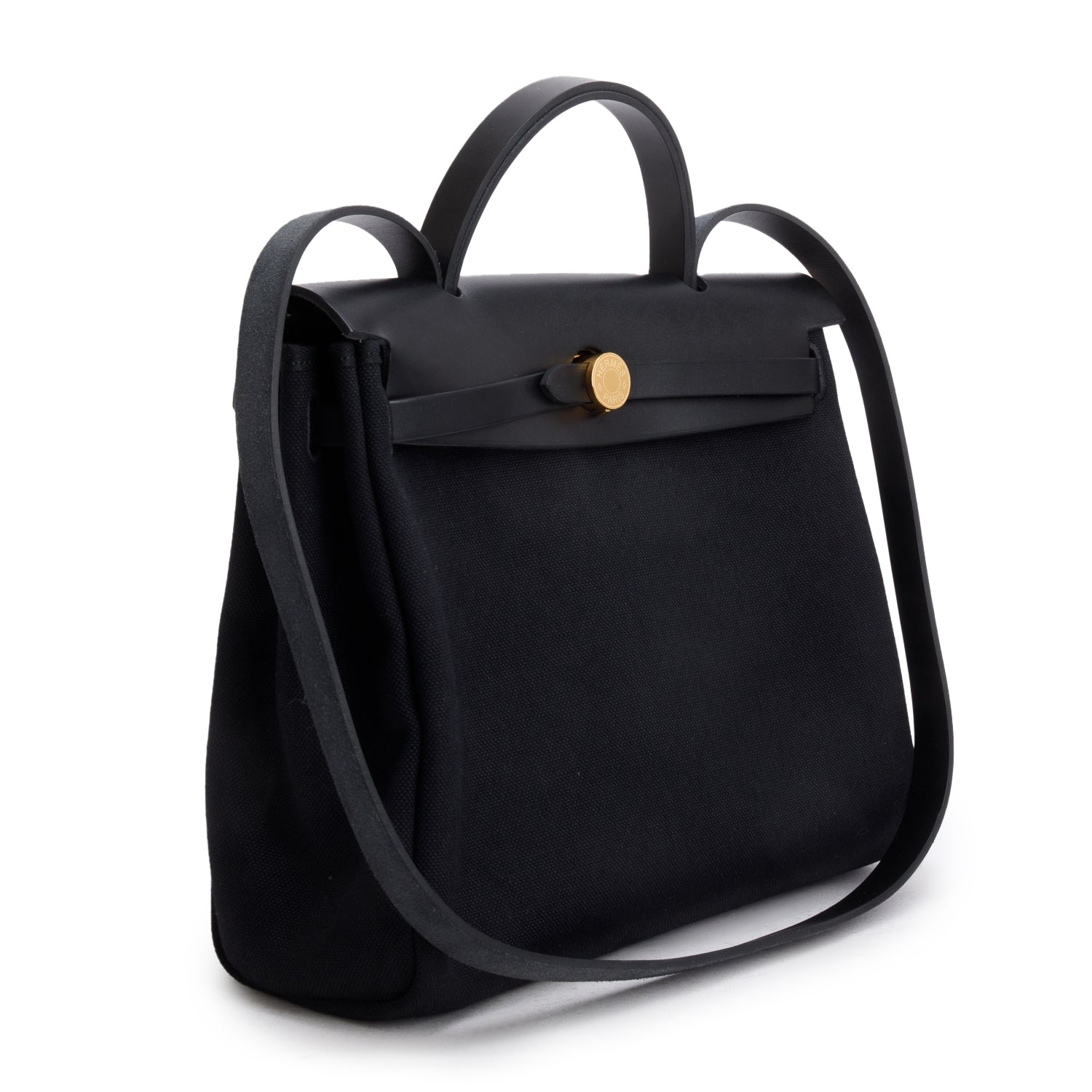 Hermes 2022 Noir Toile Militaire Vache Hunter Herbag Zip 31 w/ Pouch & Box