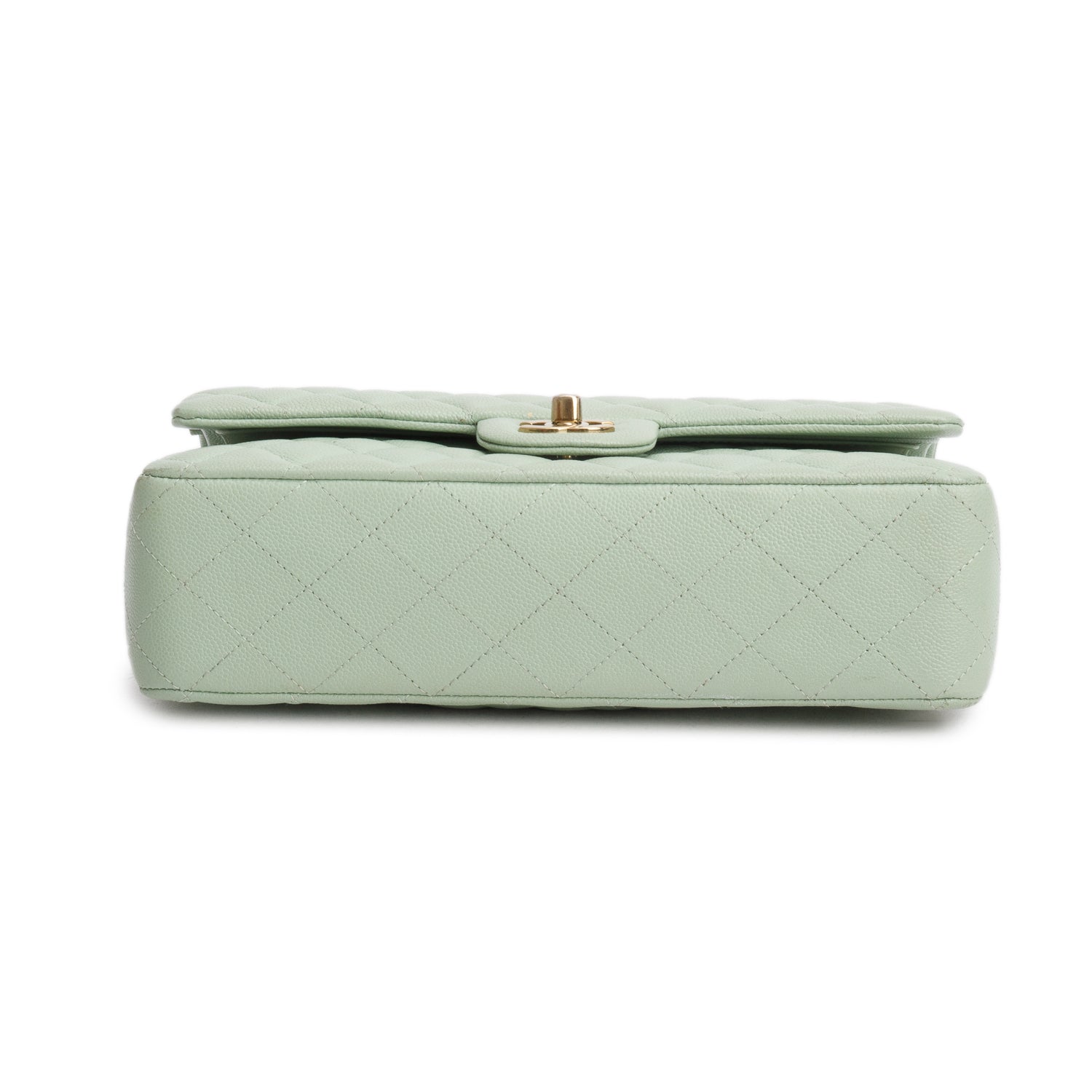 Chanel Green Caviar Quilted Medium Double Flap Bag w/ Box