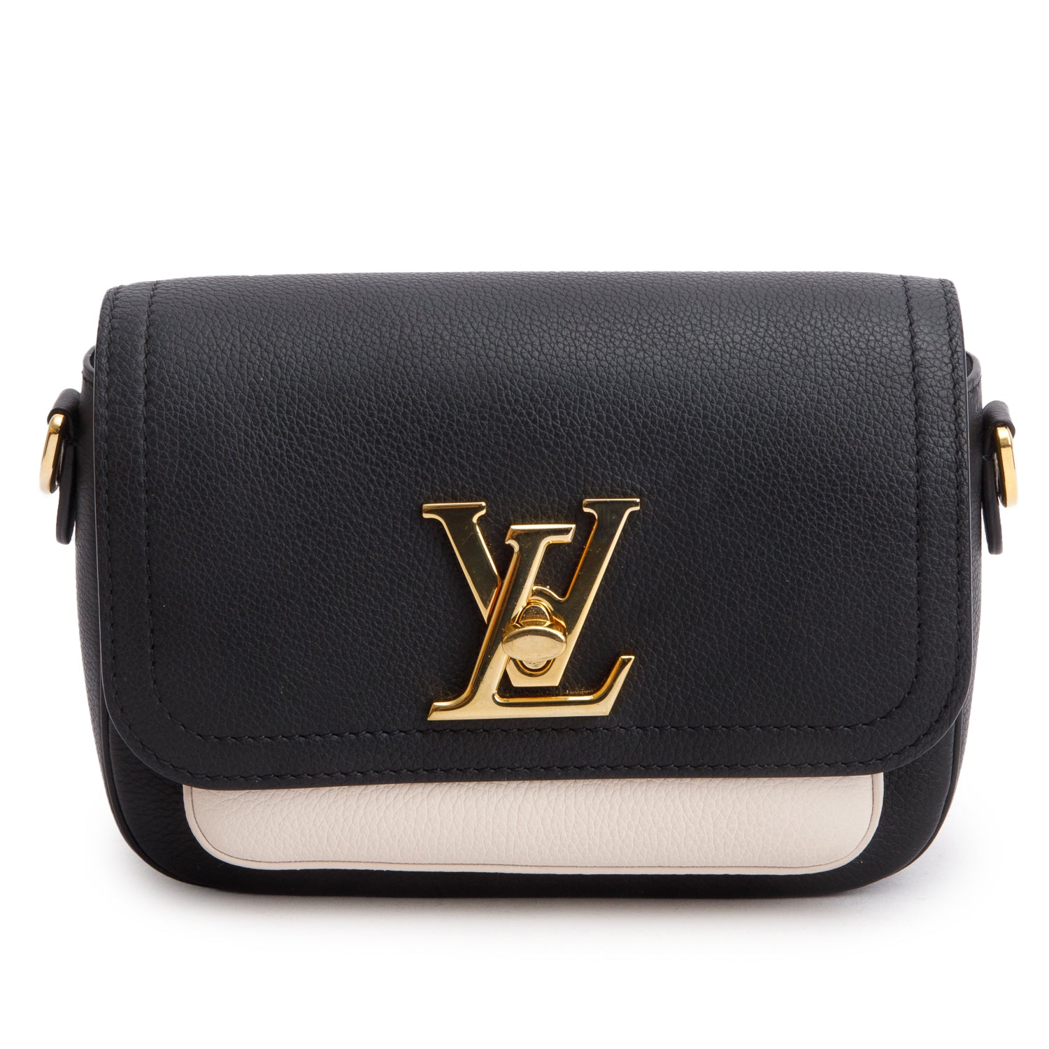 Louis Vuitton 2022 Black Grained Calfskin Lockme Tender w/ Box, Receipt & Straps