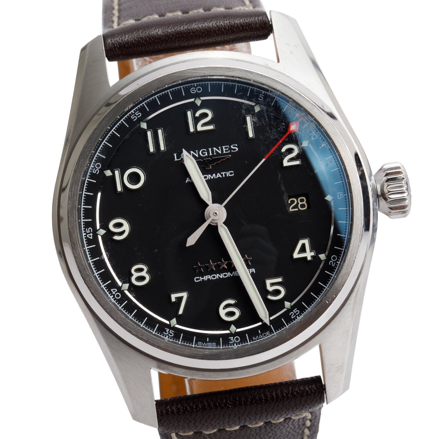 Longines 2023 Stainless Steel Spirit 40 MM Automatic Watch Black Dial w/ Box & Papers