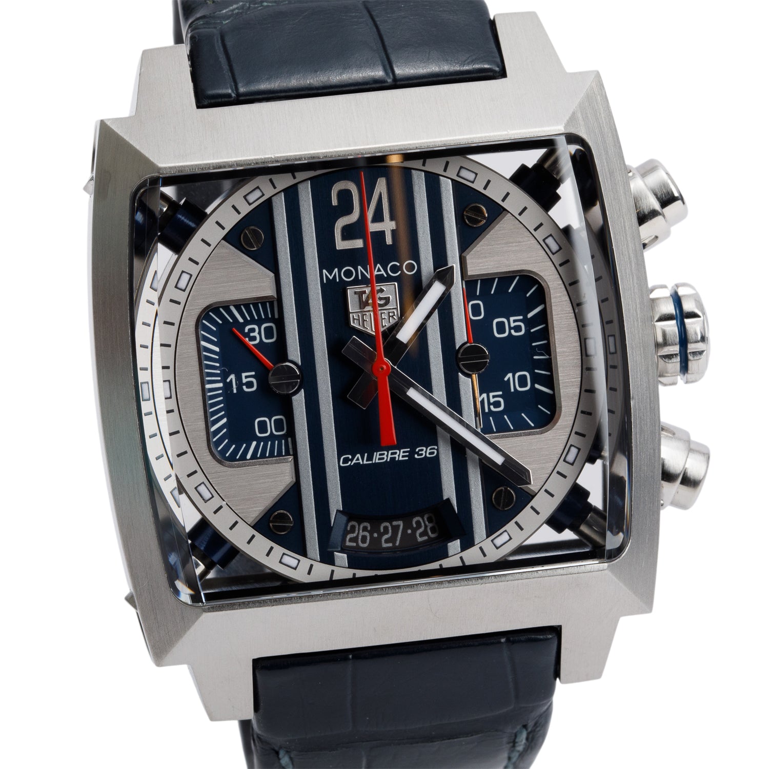 Tag Heuer Stainless Steel Limited Edition Steve McQueen Le Mans Monaco 40.5 MM Automatic Chronograph Watch Blue Dial CAL5111