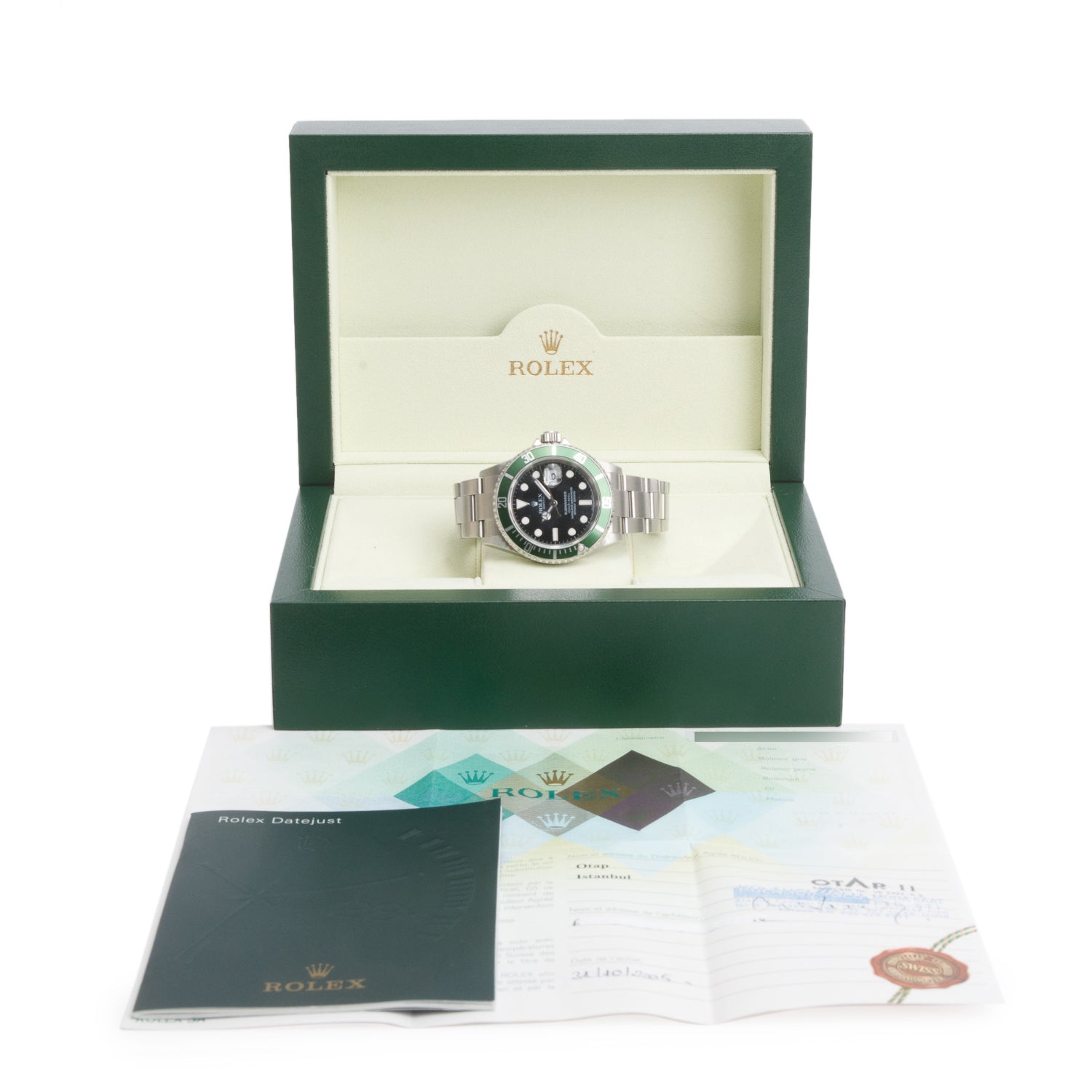 Rolex Stainless Steel Submariner Date 'Kermit' 40 MM Watch 16610T w/ Box & Papers