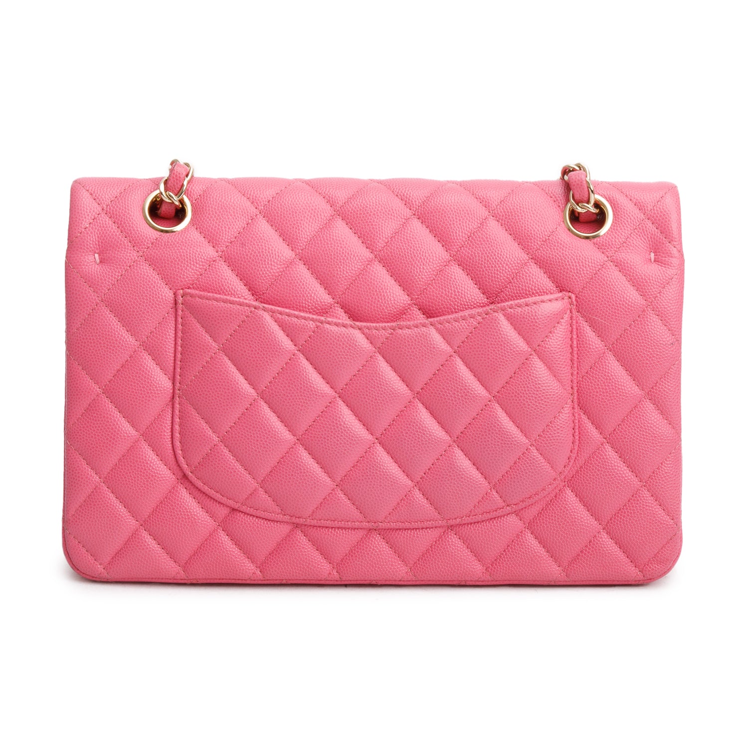 Chanel Pink Caviar Quilted Medium Double Flap Bag w/ Box