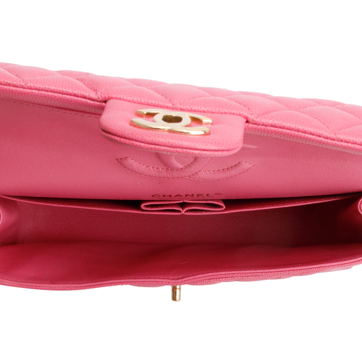 Chanel Pink Caviar Quilted Medium Double Flap Bag w/ Box