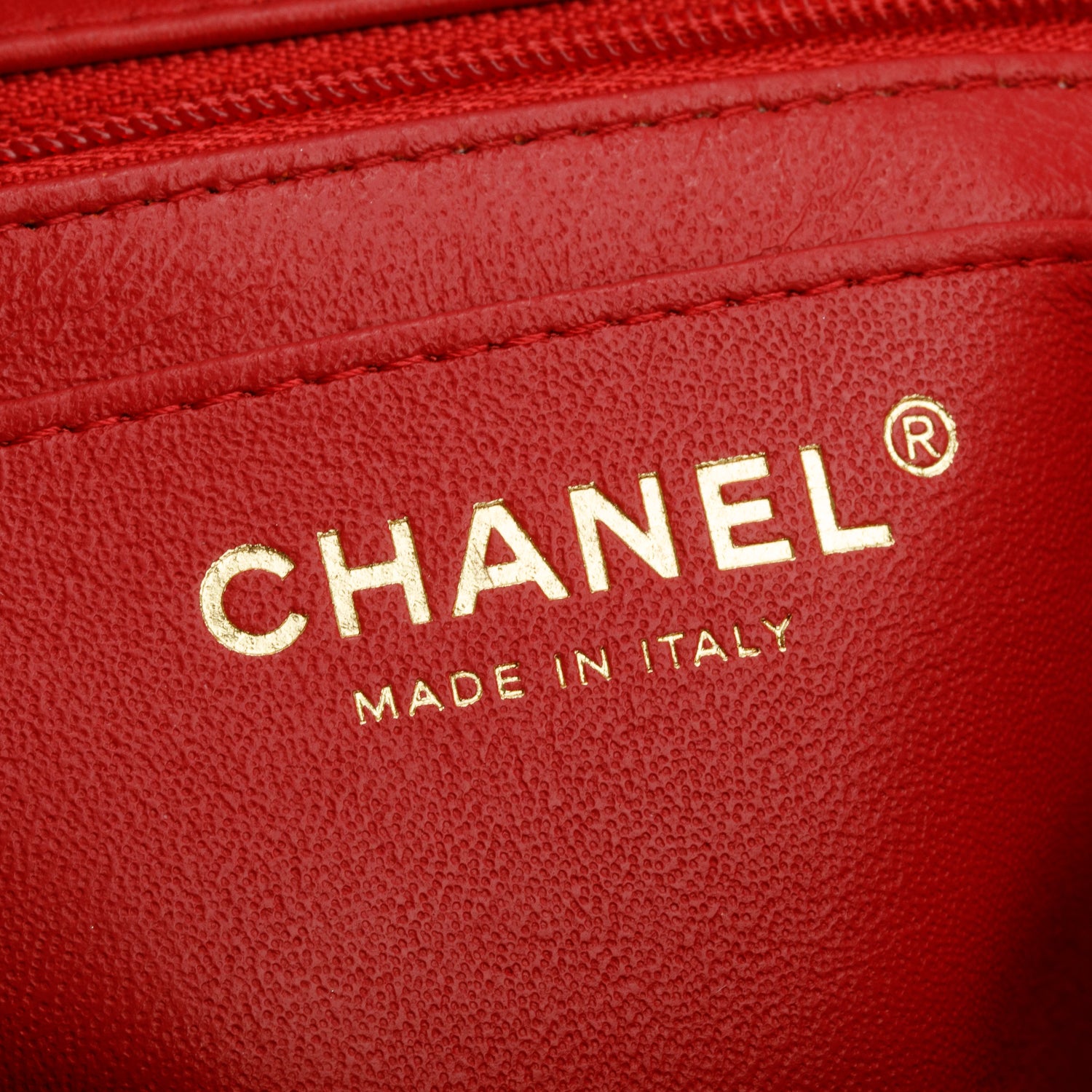 Chanel Red Lambskin Quilted Mini Top Handle Rectangular Flap w/ Box