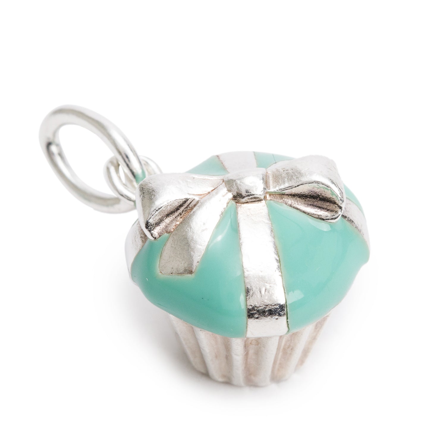Tiffany & Co. Sterling Silver Blue Enamel Cupcake Charm