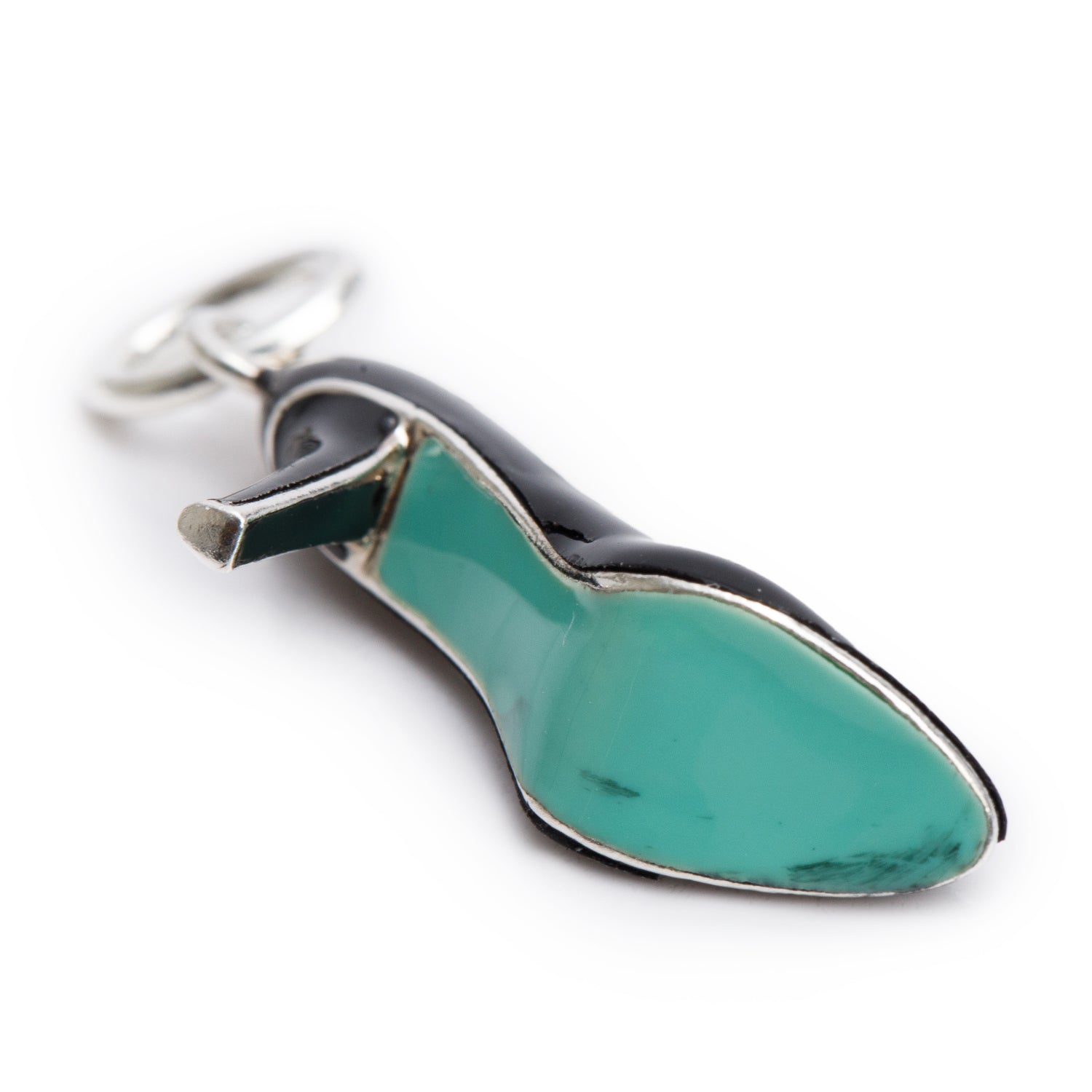 Tiffany & Co. Sterling Silver Black & Blue Enamel Heel Shoe Charm