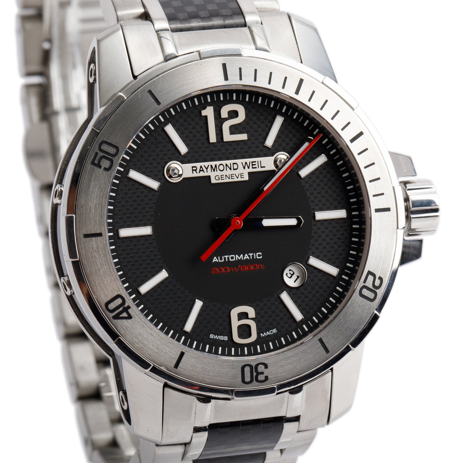 Raymond Weil Stainless Steel Nabucco 44 MM Automatic Watch Black Dial