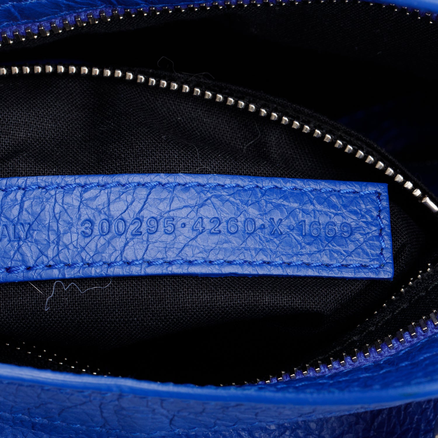 Balenciaga Blue Agneau Leather Classic Mini City Bag w/ Logo Strap