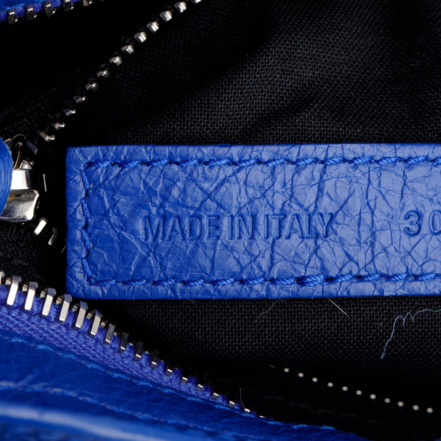 Balenciaga Blue Agneau Leather Classic Mini City Bag w/ Logo Strap