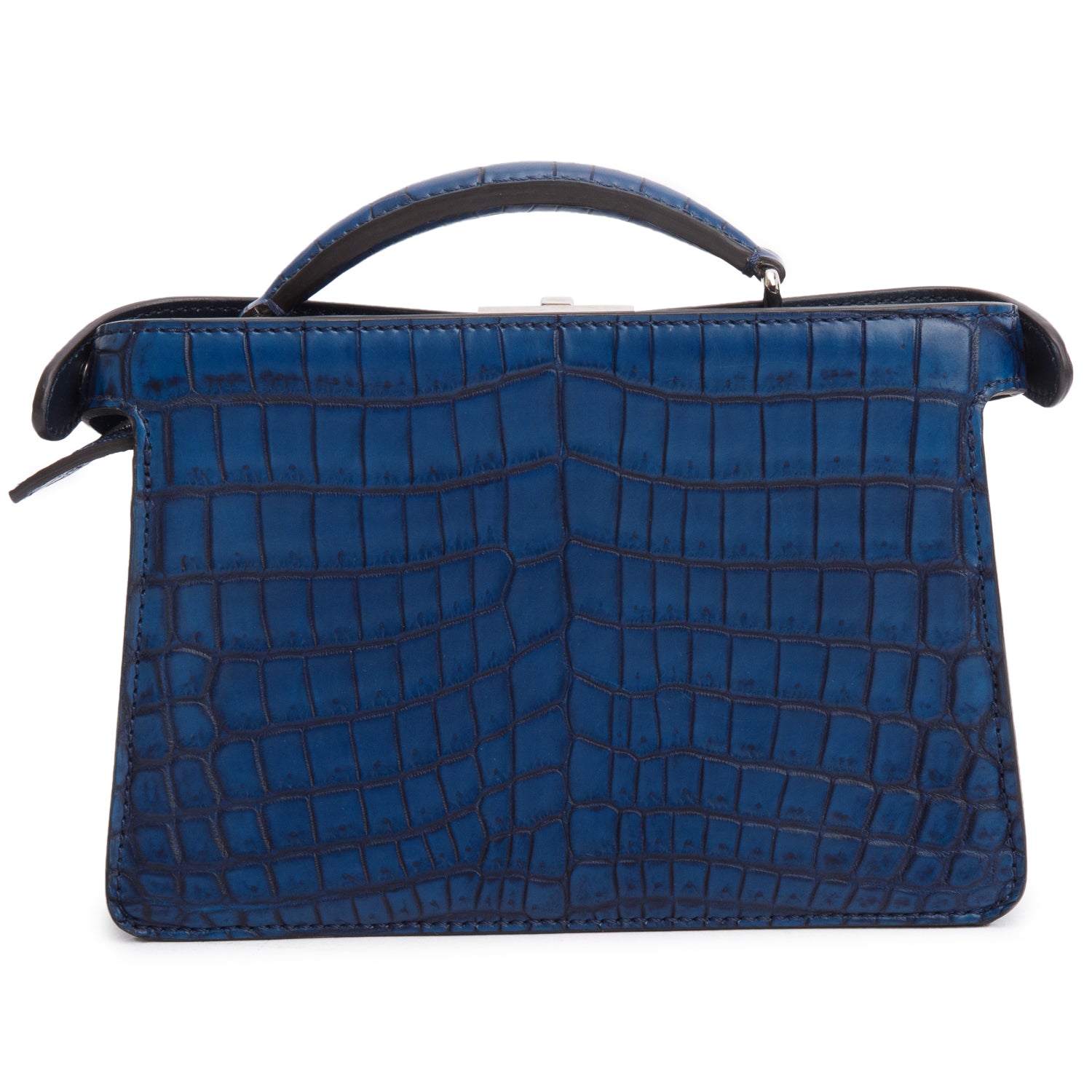 Fendi Navy Crocodile Peekaboo IseeU X-Cross Petit w/ Strap
